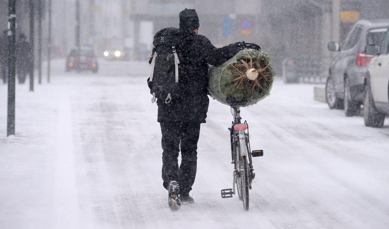Även i södra Sverige finns chans till snö framåt jul. Arkivbild från Malmö. Foto: Johan Nilsson/TT