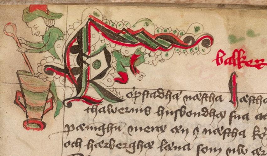 Detalj av handskrift av Magnus Erikssons landslag från 1400-talet. Lagen influerade lagstiftningen ända in på 1600-talet. Foto: Kungliga biblioteket