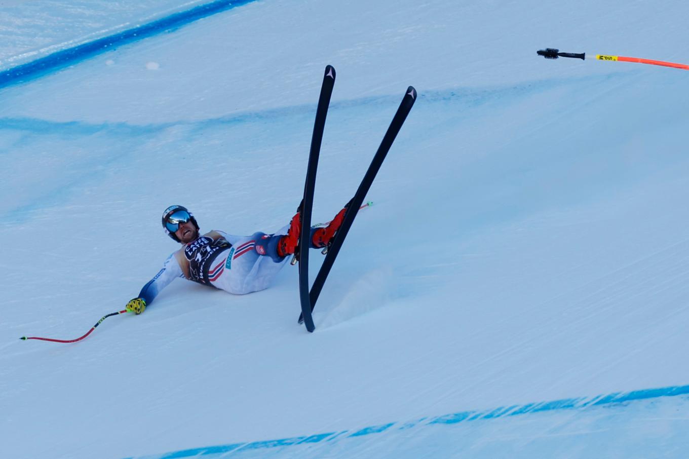 Norges Aleksander Aamodt Kilde kraschade illa i lördagens störtlopp i Wengen. Foto: Alessandro Trovati/AP/TT