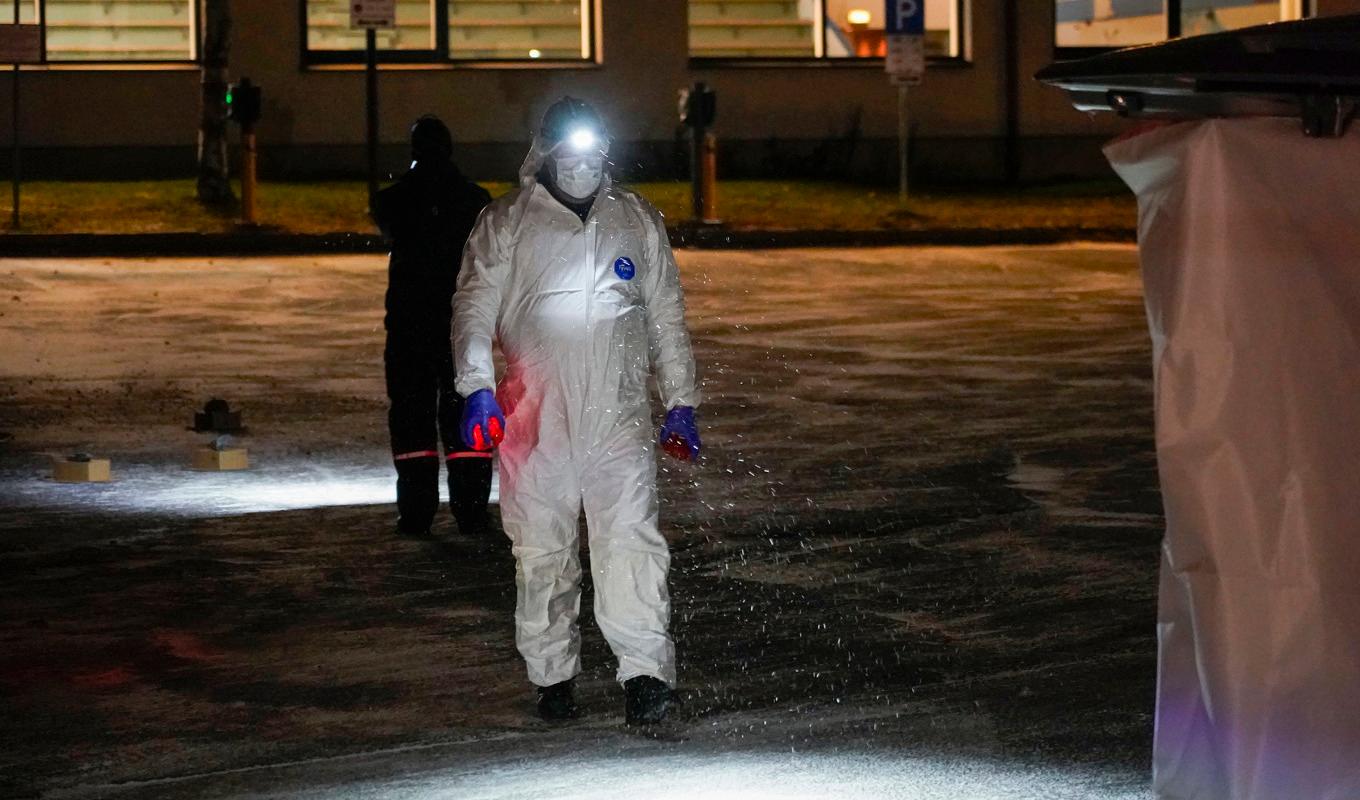 En svensk man skadades allvarligt vid en skjutning utanför en idrottshall i norska Moss i november. Arkivbild. Foto: Terje Bendiksby/NTB/TT