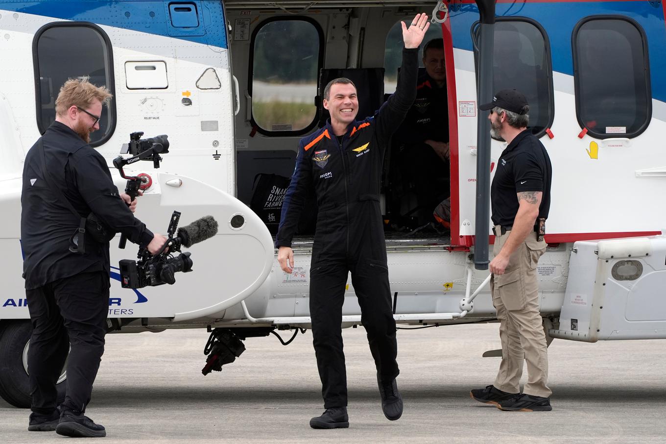 Den svenske astronauten Marcus Wandt på Kennedy Space Center torsdagen den 18 januari 2024, dagen innan avfärd. Foto: Chris O'Meara/AP/TT