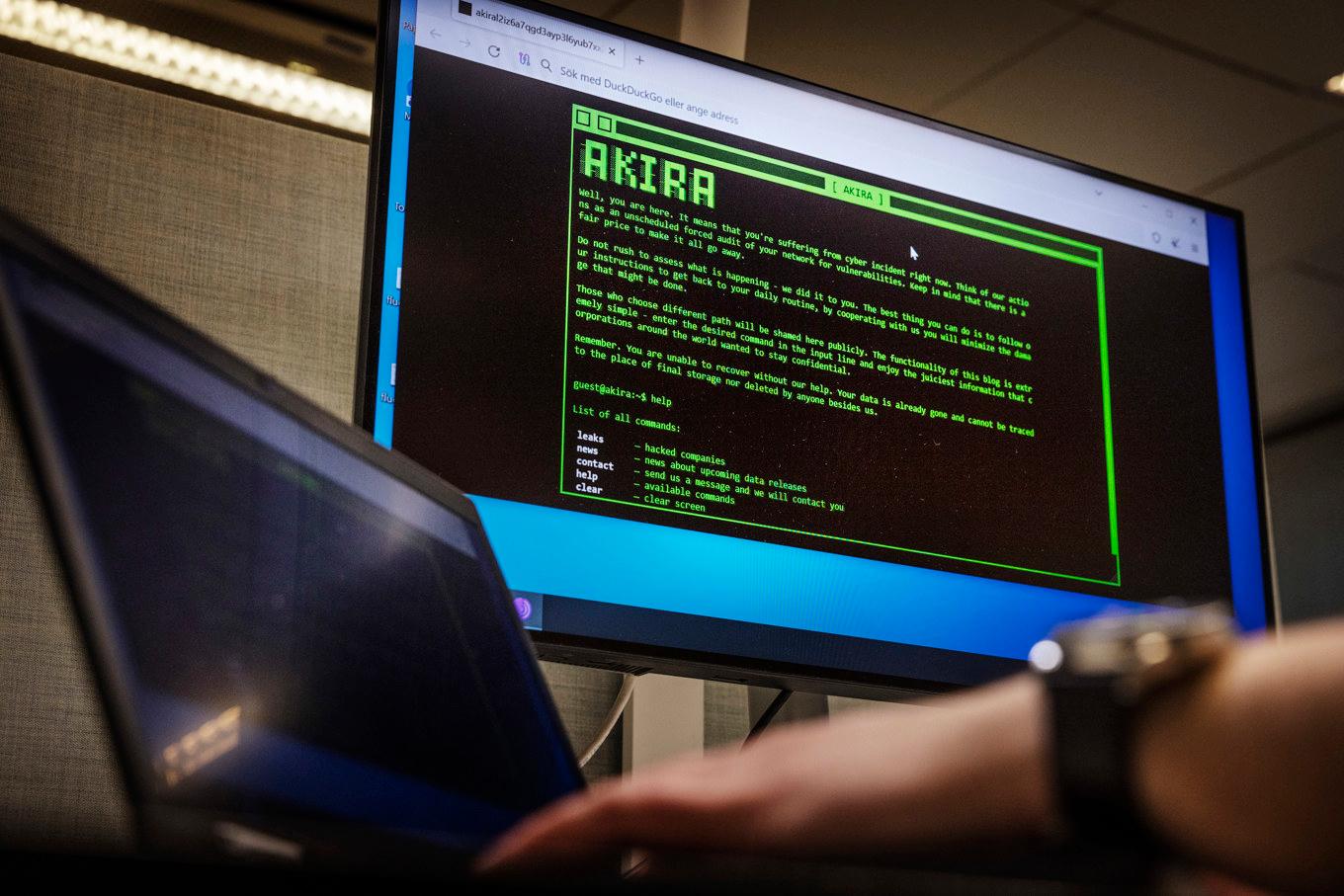 Ryska hackergruppen Akira ligger bakom it-attacken som skapade problem för Filmstaden, Systembolaget och andra. Arkivbild. Foto: Linus Sundahl-Djerf/SVD/TT