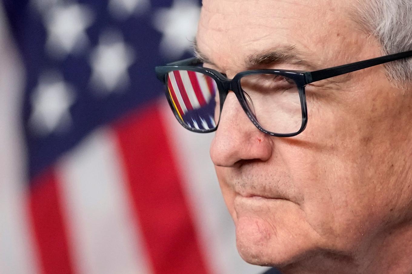 USA:s centralbankschef Jerome Powell spanar in inflationsutvecklingen. Arkivbild. Foto: Alex Brandon/AP/TT