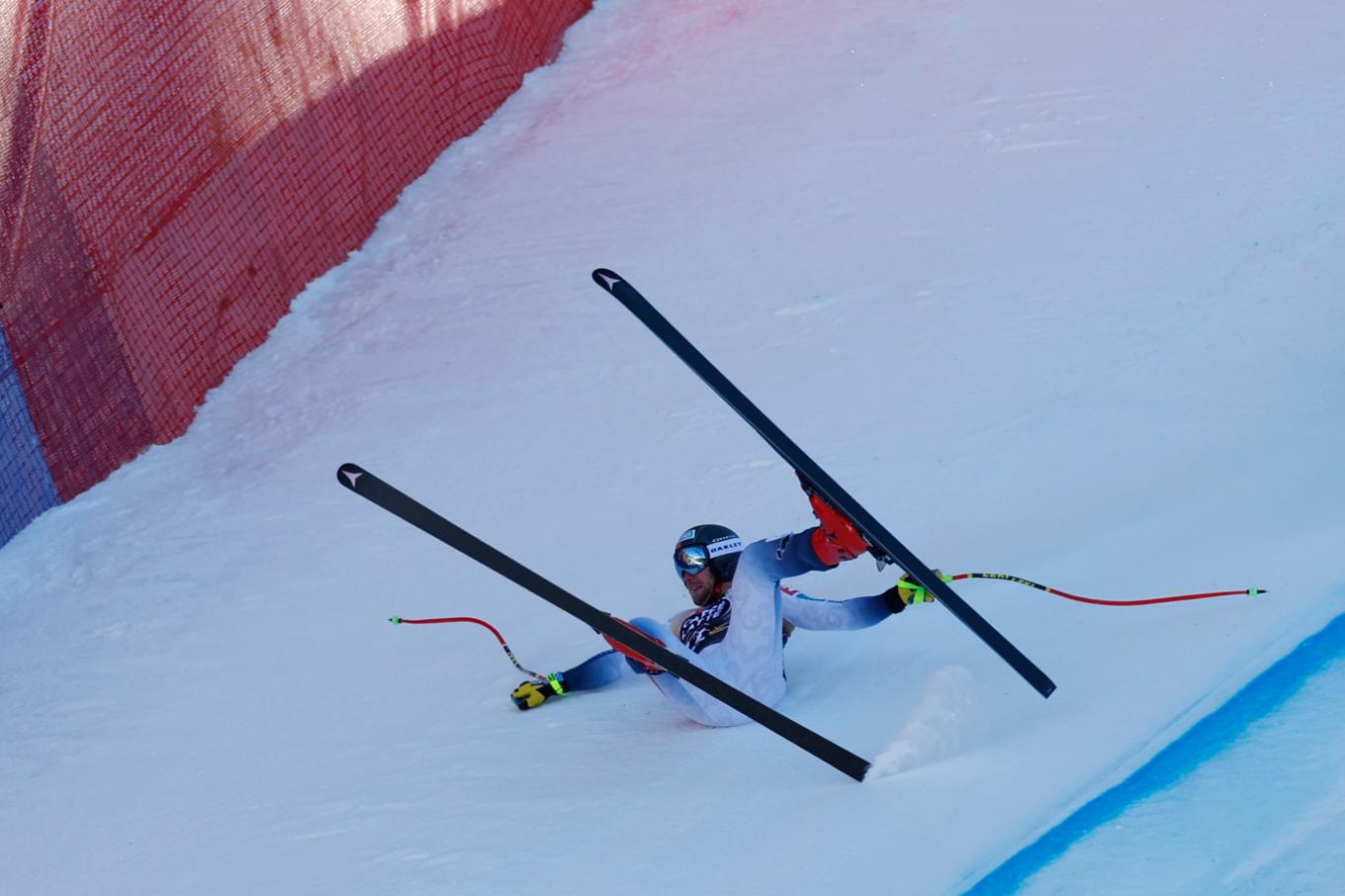 Aleksander Aamodt Kilde skadade sig allvarligt i Wengen, Schweiz den 13 januari. Foto: Alessandro Trovati/AP/TT