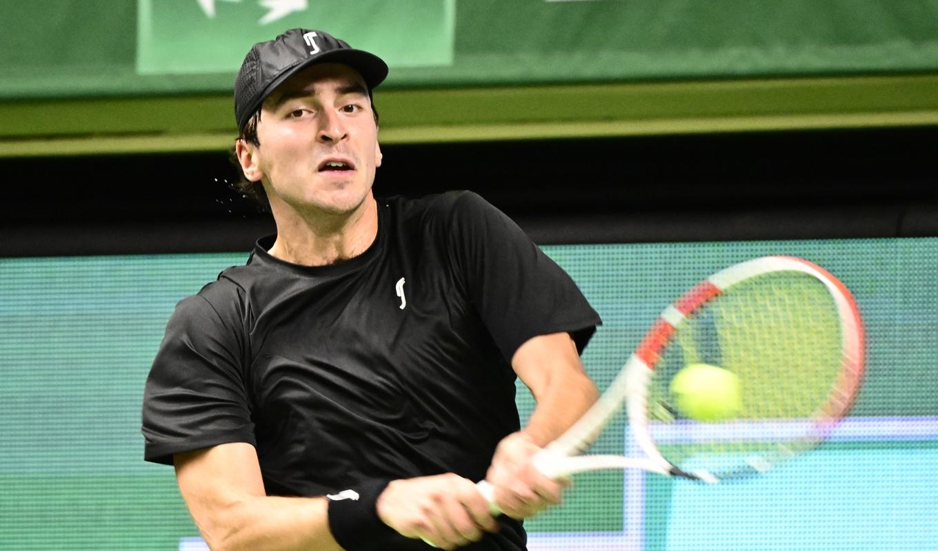 Karl Friberg förlorade i sin Davis Cup-debut. Arkivbild. Foto: Jonas Ekströmer/TT