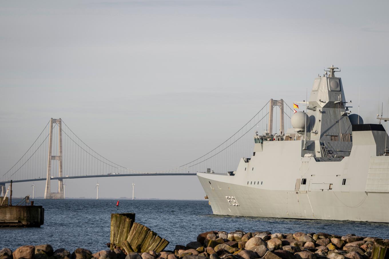 Den danska fregatten Iver Huitfeldt seglade från Danmark den 29 januari för att delta i den USA-ledda insatsen Prosperity Guardian i Röda havet. Foto: Mads Claus Rasmussen
