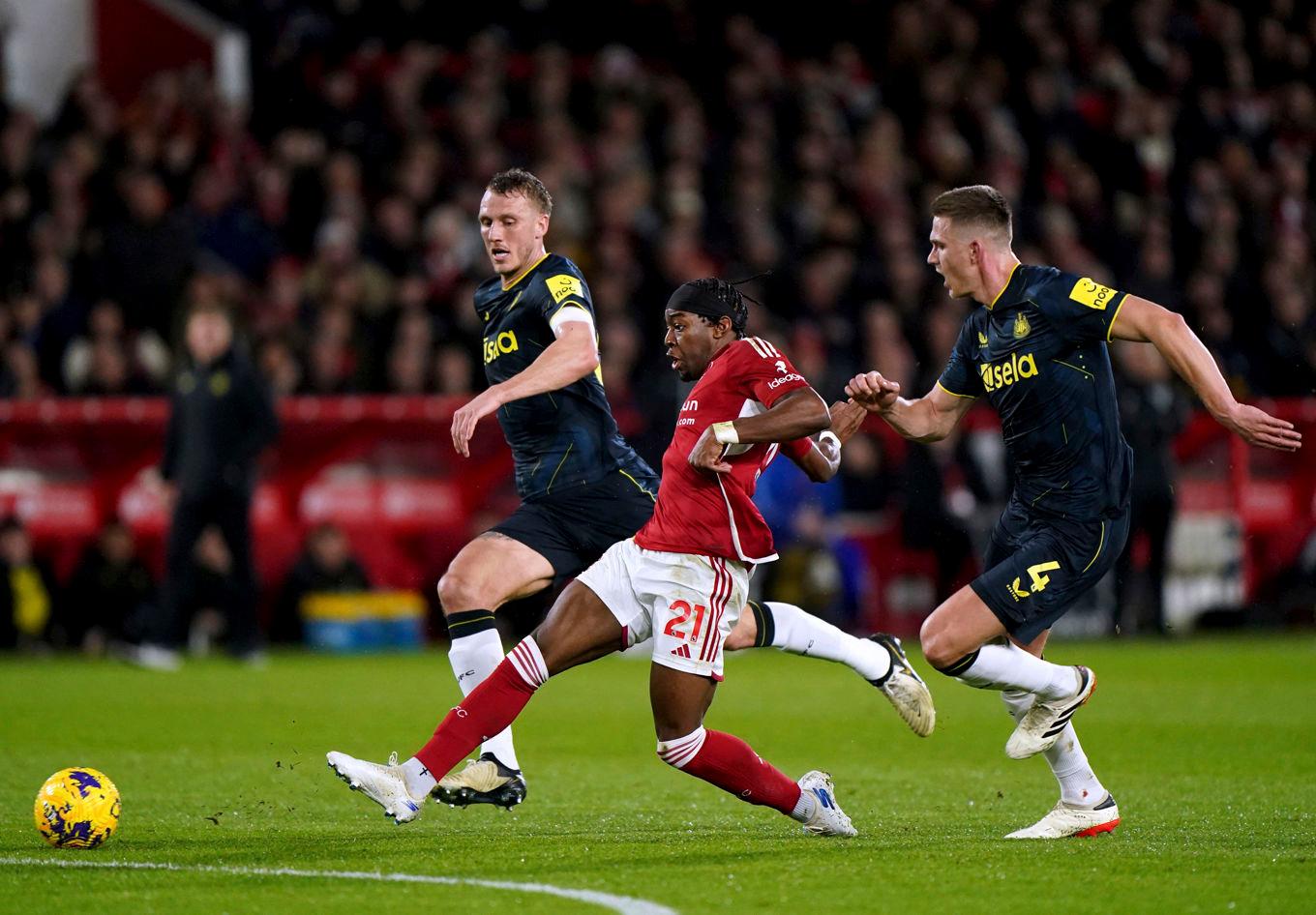 Anthony Elanga placerade in en kvittering för Nottingham Forest. Foto: Bradley Collyer/AP/TT
