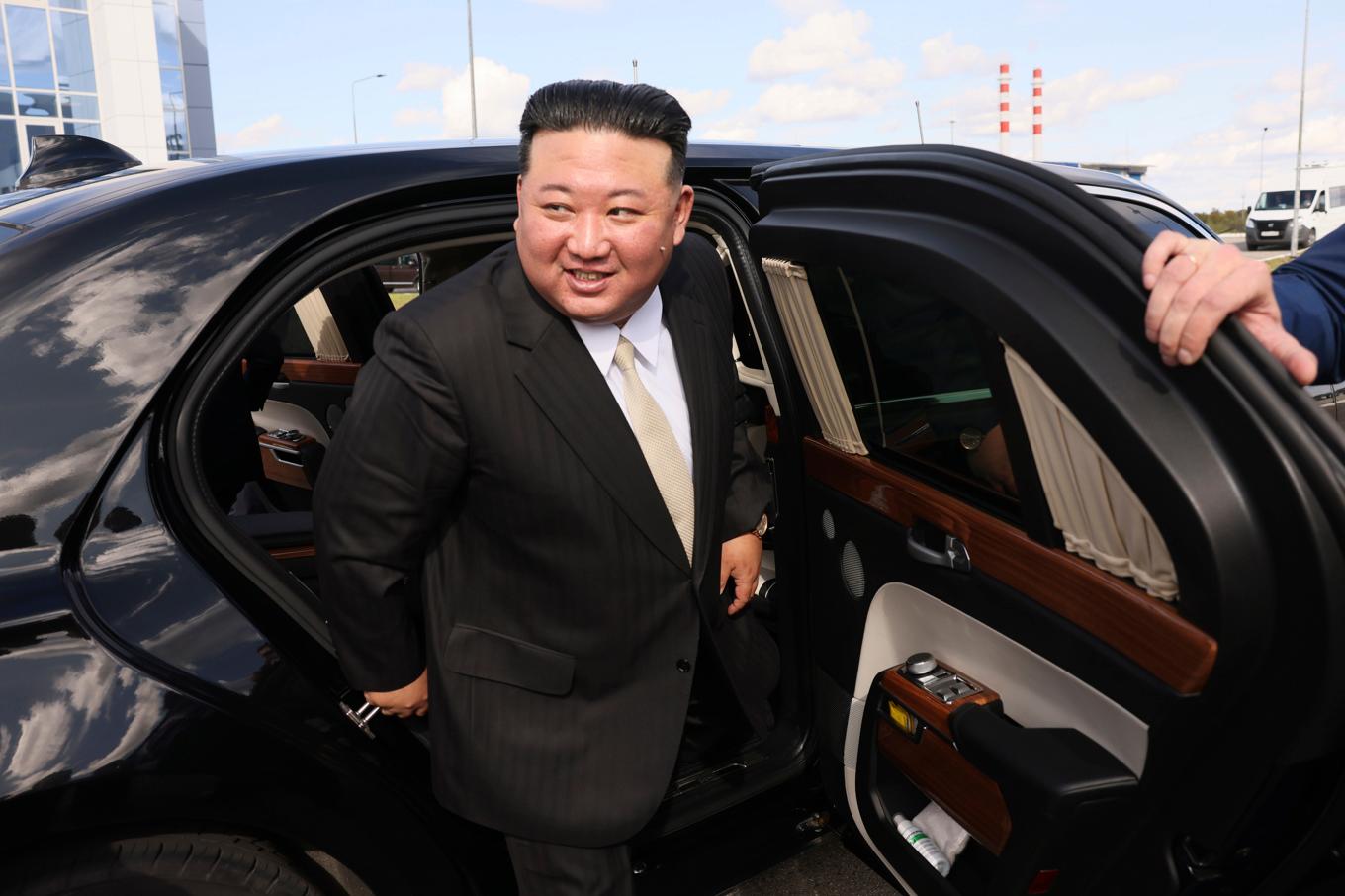 Nordkoreas ledare Kim Jong Un anländer till sitt möte med Rysslands president Vladimir Putin i september förra året. Arkivbild. Foto: Mikhail Metzel/AP/TT
