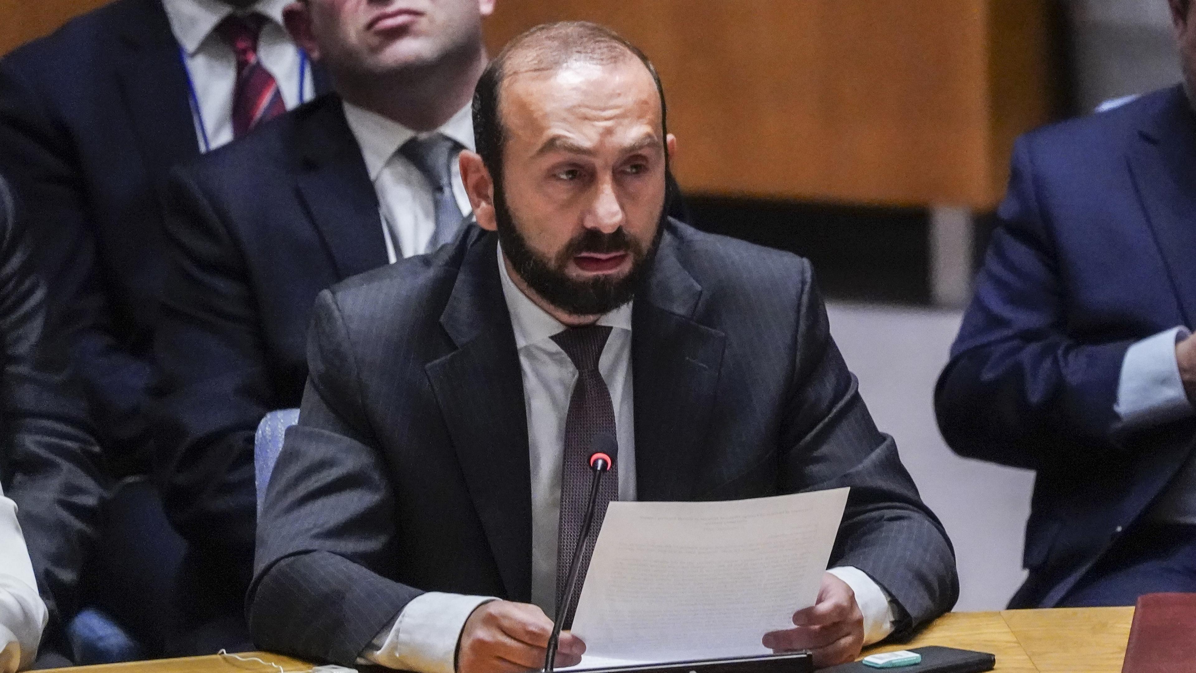 Armeniens utrikesminister Ararat Mirzoyan. Arkivbild. Foto: Bebeto Matthews/AP/TT