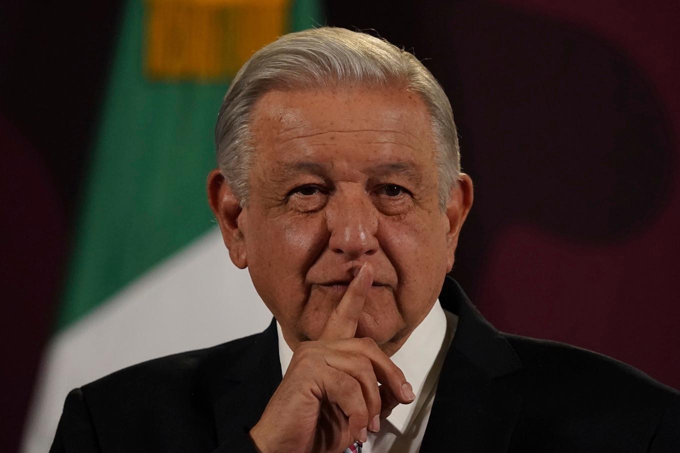 Mexikos president Andrés Manuel López Obrador håller dagliga presskonferenser. Arkivbild. Foto: Marco Ugarte/AP/TT