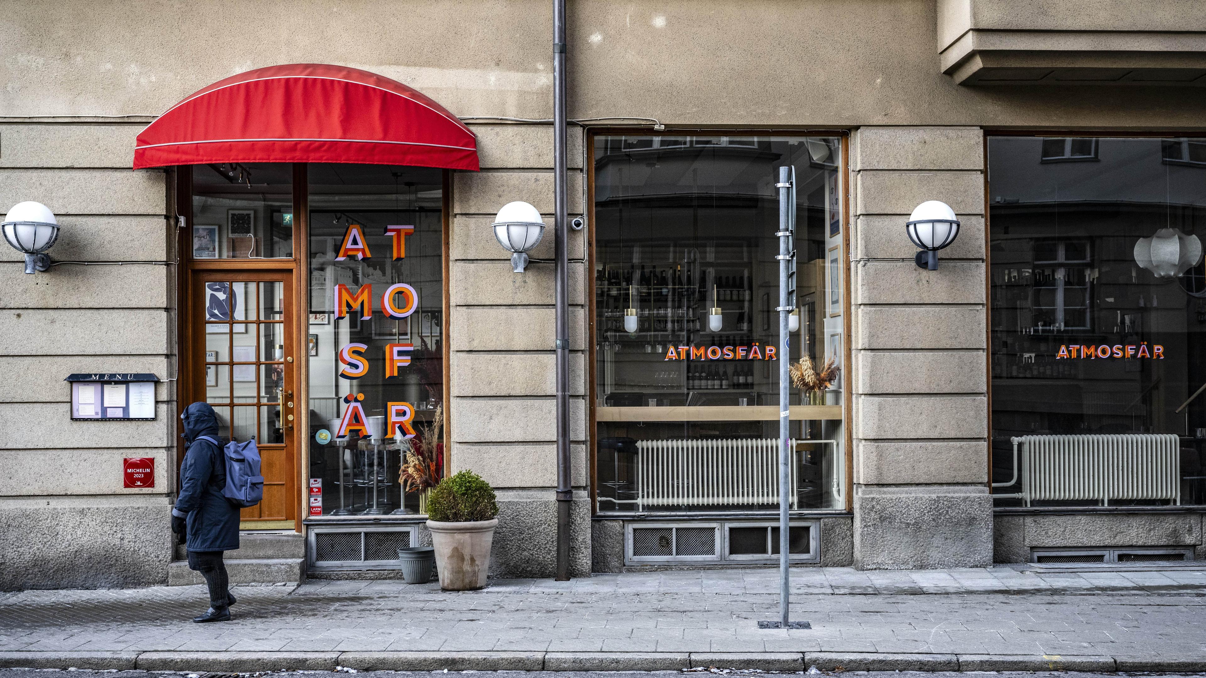 Restaurang Atmosfär, där de fyra personerna anklagas för att ha tagit en springnota. Arkivbild. Foto: Johan Nilsson/TT