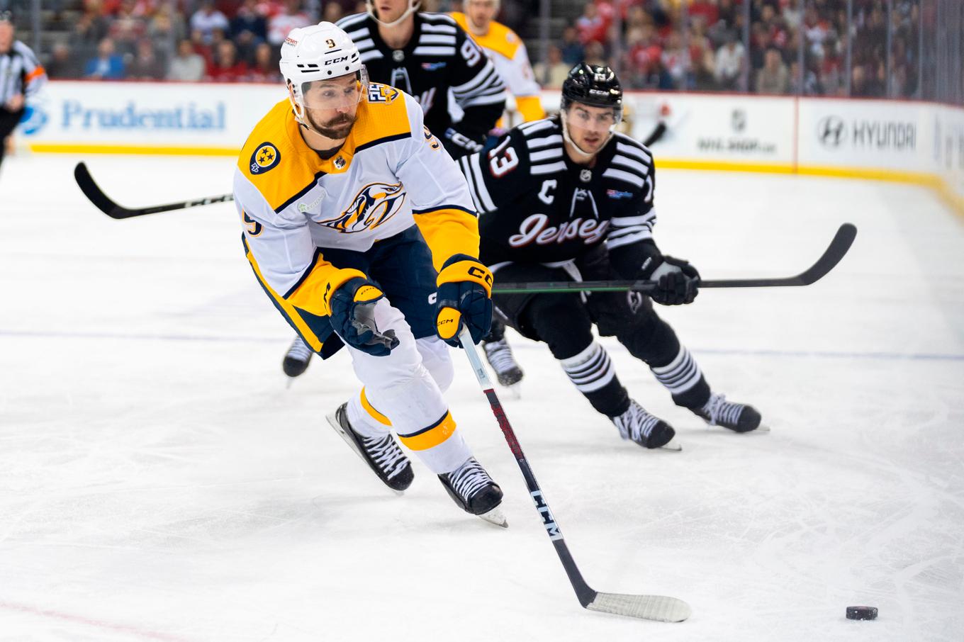 Nashvilles Filip Forsberg jagar en plats i NHL-slutspelet. Foto: Peter K. Afriyie/AP/TT