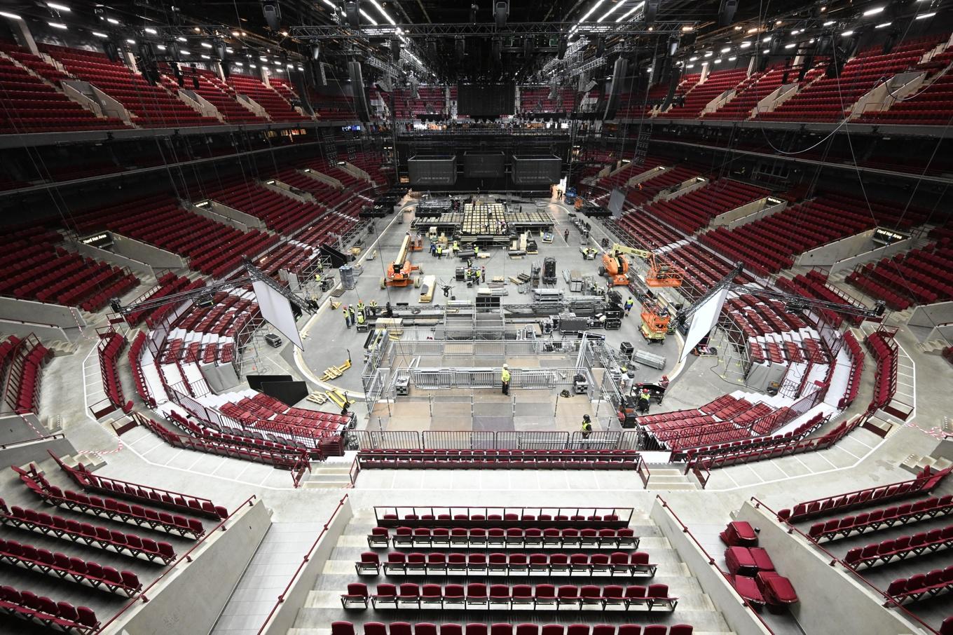 Scenen som ska användas vid Eurovision (ESC ) i Malmö Arena i Hyllie. Arkivbild. Foto: Johan Nilsson/TT