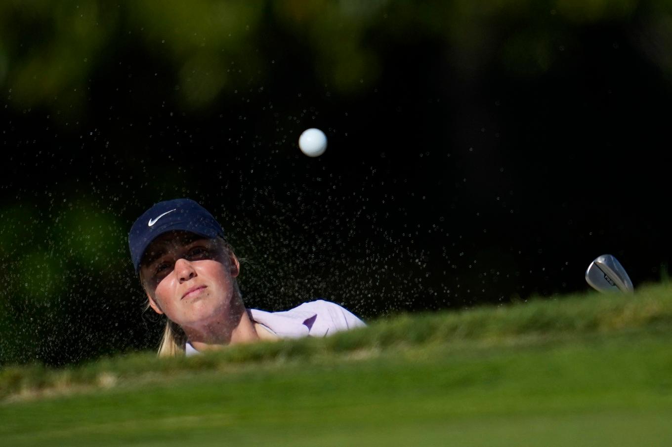 Maja Stark på 13:e hålet. Foto: Ashley Landis/AP/TT