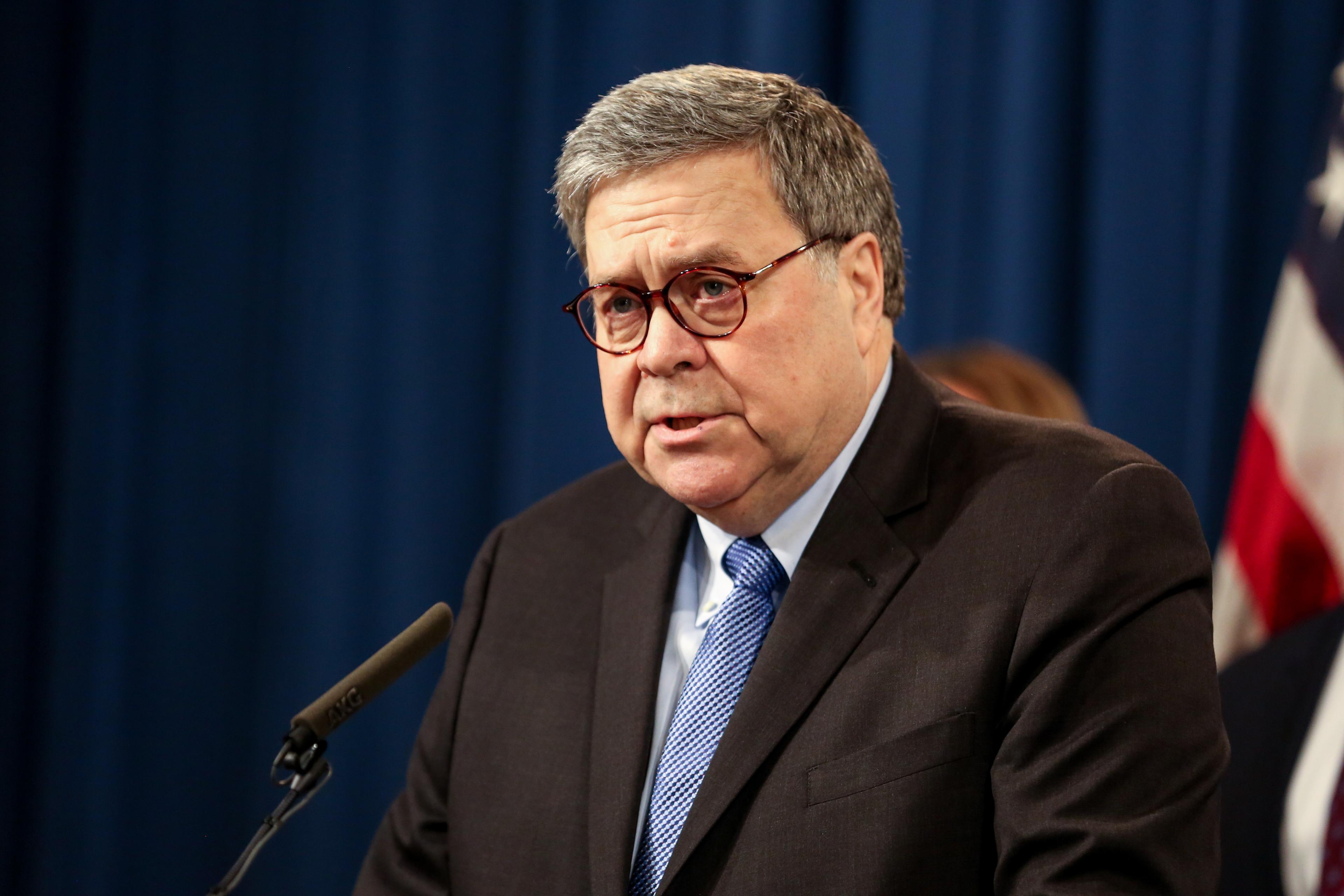 Bill Barr i samband med en presskonferens på Justitiedepartementet i den amerikanska huvudstaden Washington DC den 12 januari 2020. Foto: Charlotte Cuthbertson