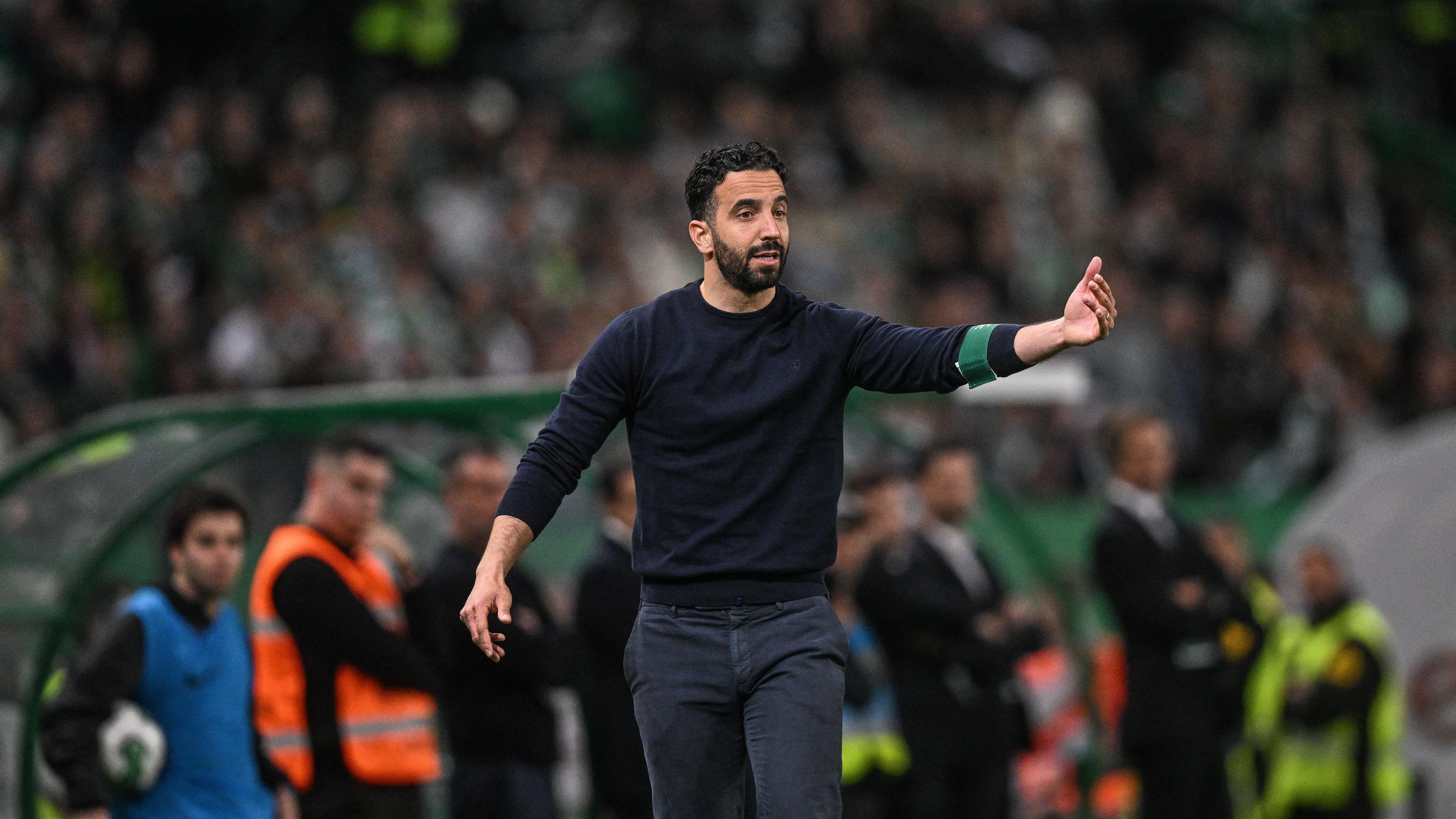 Sporting Lissabons tränare Ruben Amorim verkar vara på väg att lämna Viktor Gyökeres klubb i Portugal. Foto: Patricia de Melo Moreira/AFP/Getty Images