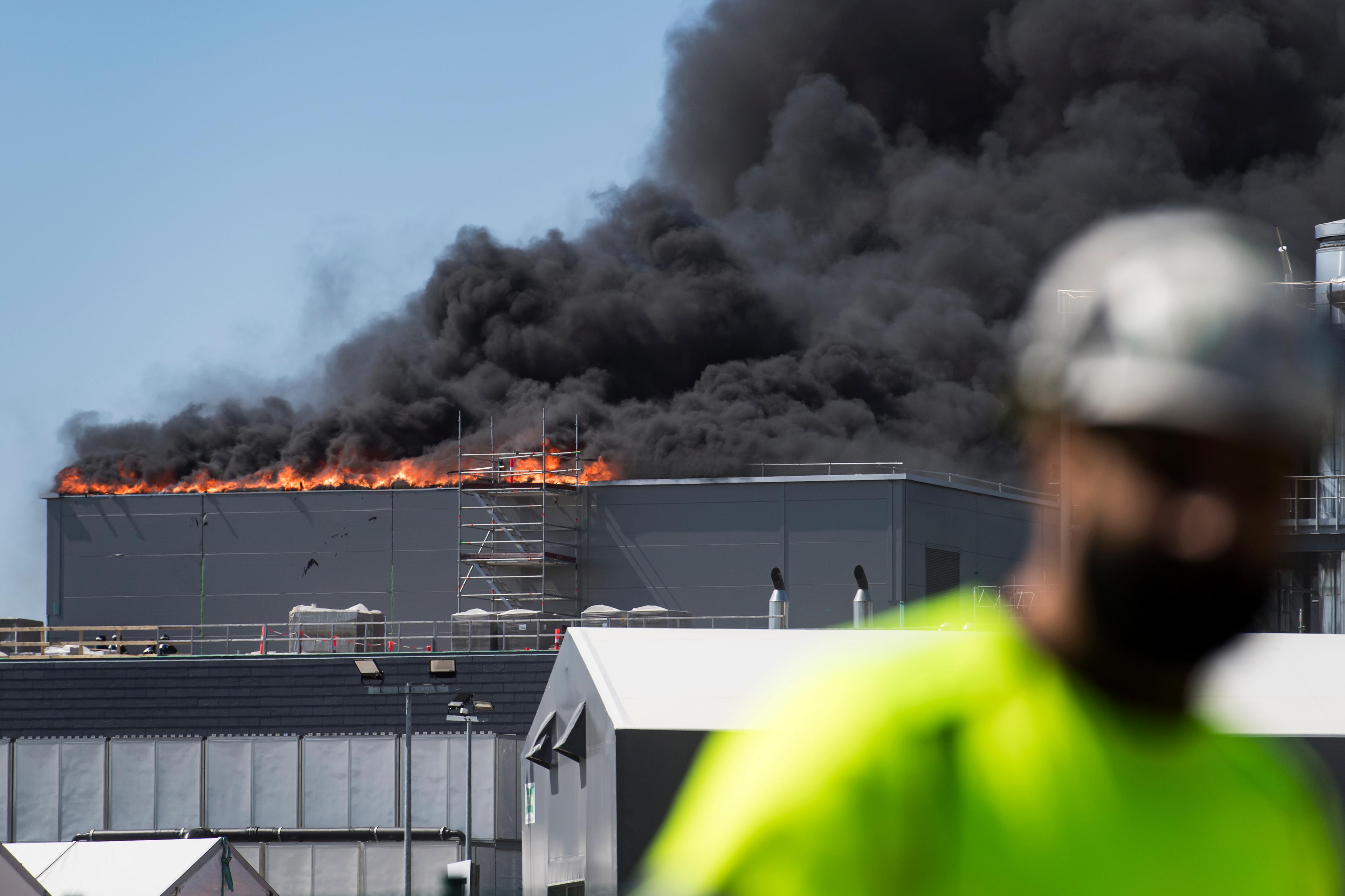 En stor brand har utbrutit vid Novo Nordisks anläggning. Foto: Jokum Tord Larsen/Ritzau/TT