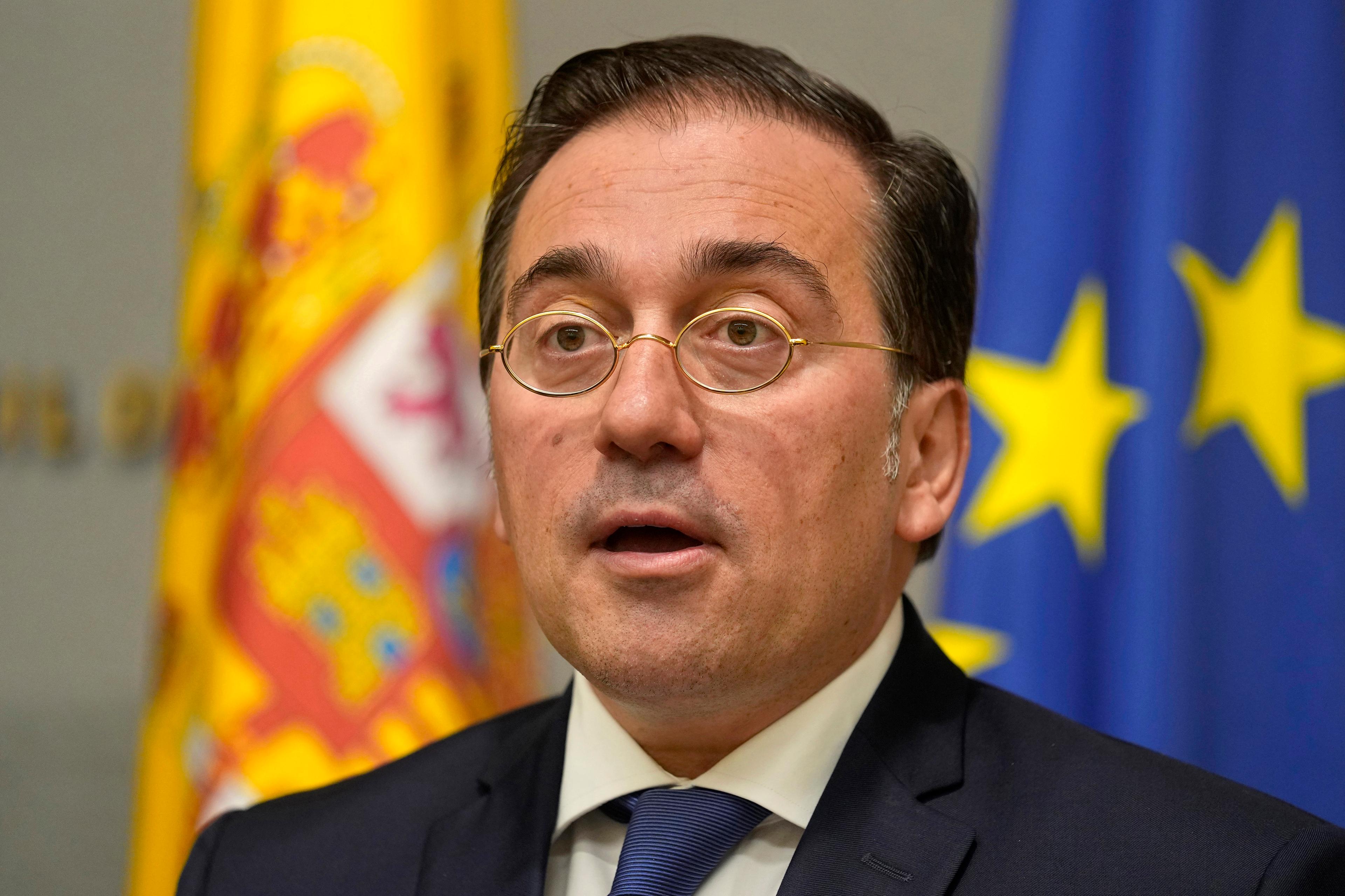 Spaniens utrikesminister José Manuel Albares. Arkivbild. Foto: Bilal Hussein/AP/TT