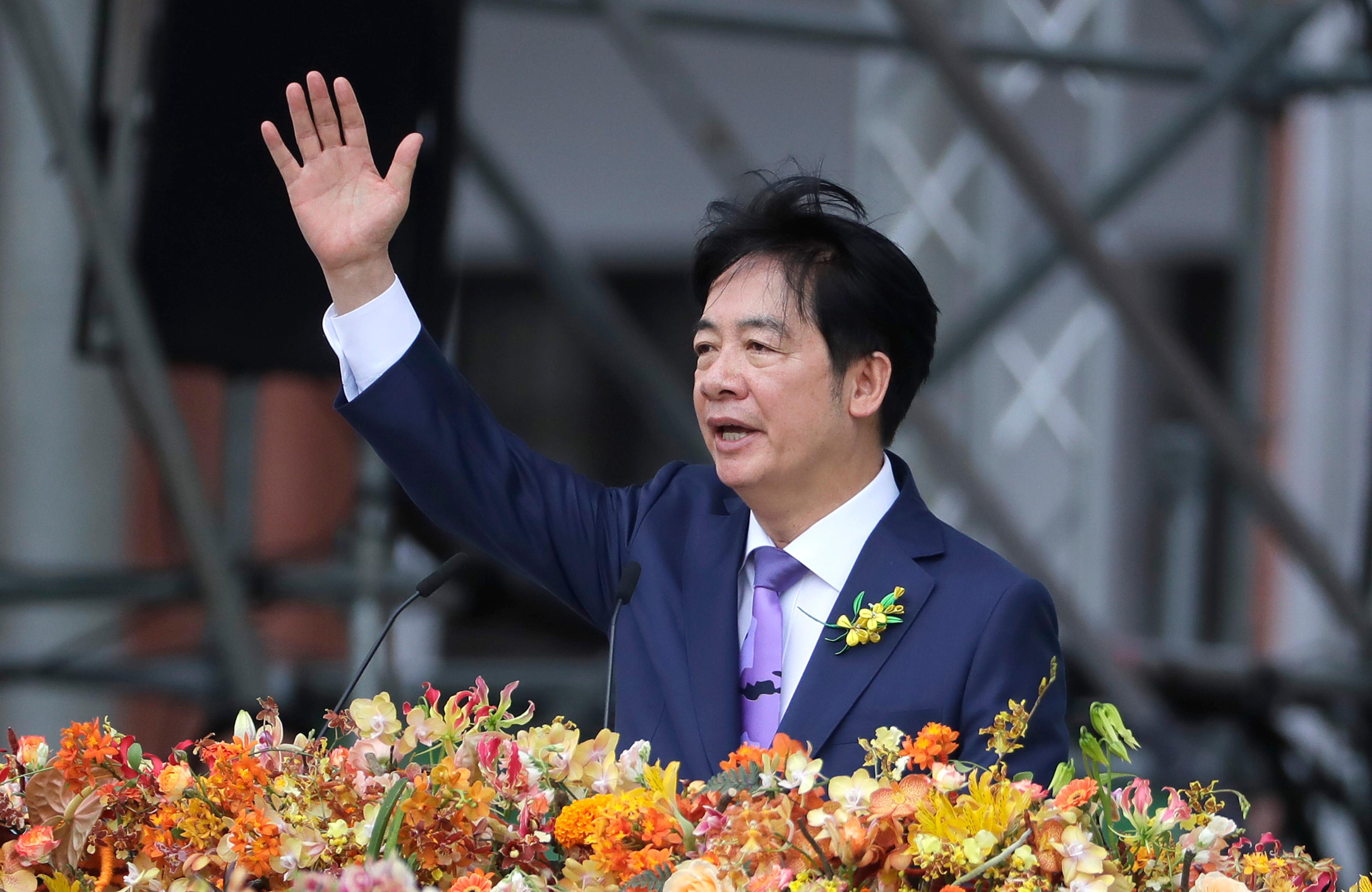 Taiwans nya president Lai Ching-Te svors in för tre dagar sedan – nu inleder Kina en militärövning som ska omringa ön. Arkivbild. Foto: Chiang Ying-Ying/AP/TT