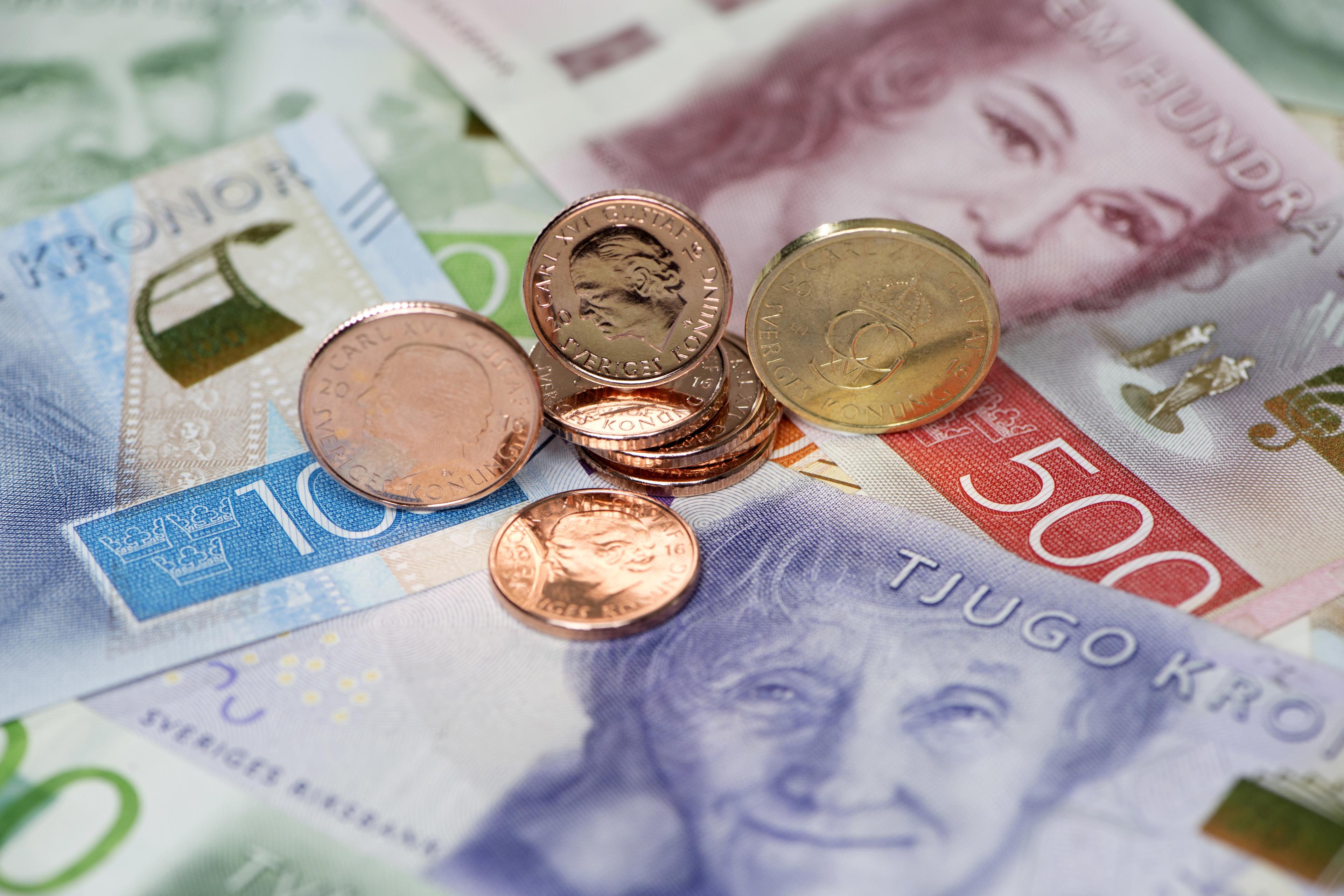 Den svenska kronan har stärkts gentemot den amerikanska dollarn och euron. Arkivbild. Foto: Fredrik Sandberg/TT