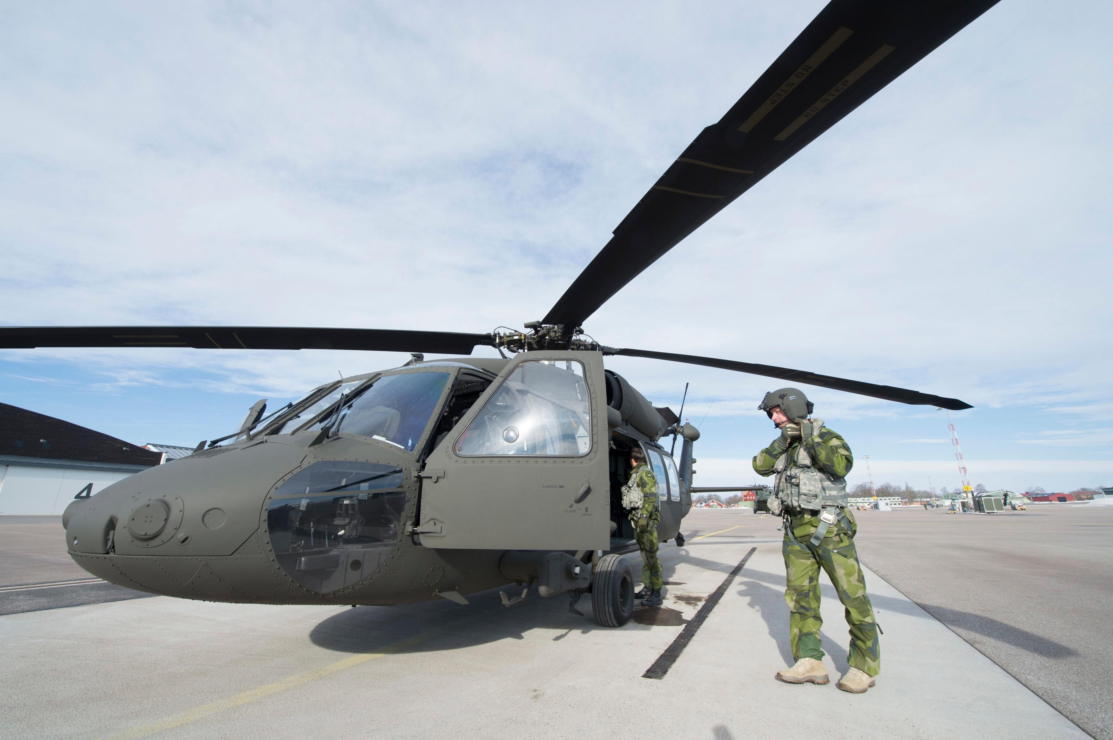 En av de Black Hawk-helikoptrar som den svenska försvarsmakten redan förfogar över. Arkivbild. Foto: Fredrik Sandberg/TT