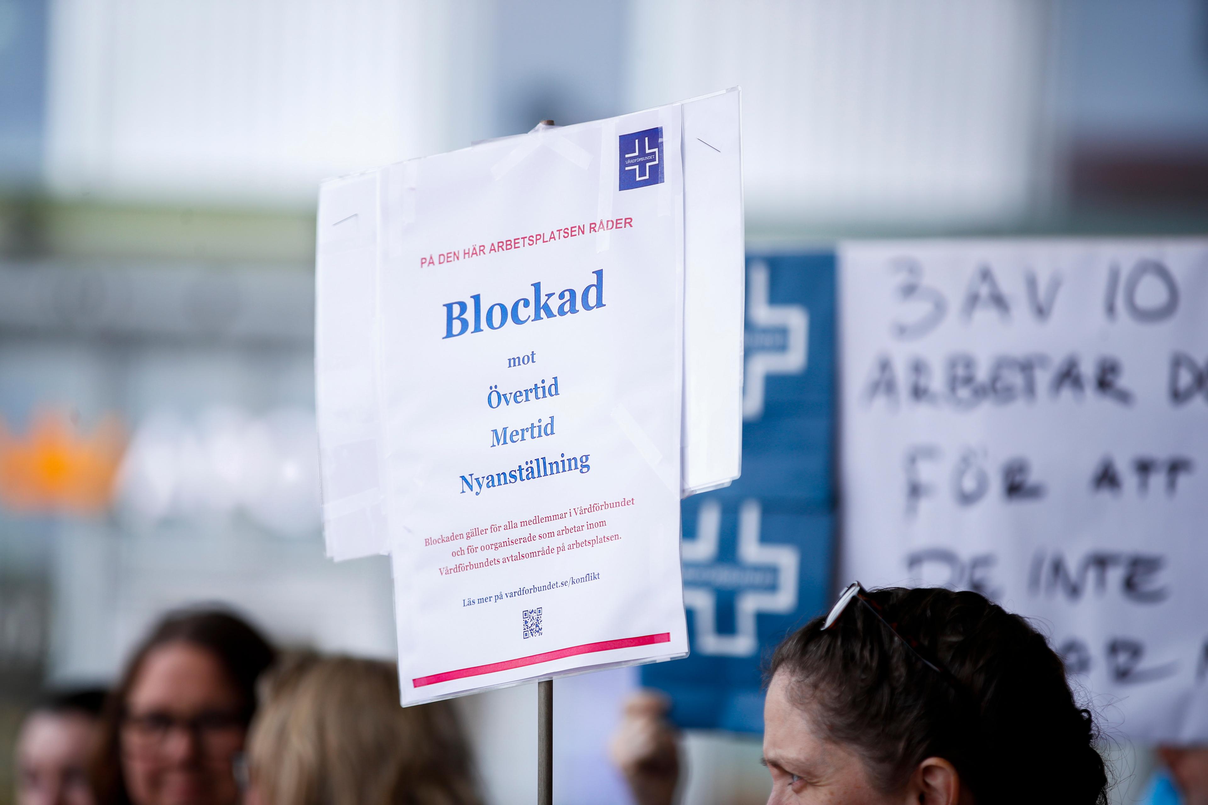 Vårdförbundet inledde en övertidsblockad den 25 april och har lagt två strejkvarsel som omfattar totalt 3 900 medlemmar. Arkivbild. Foto: Caisa Rasmussen/TT