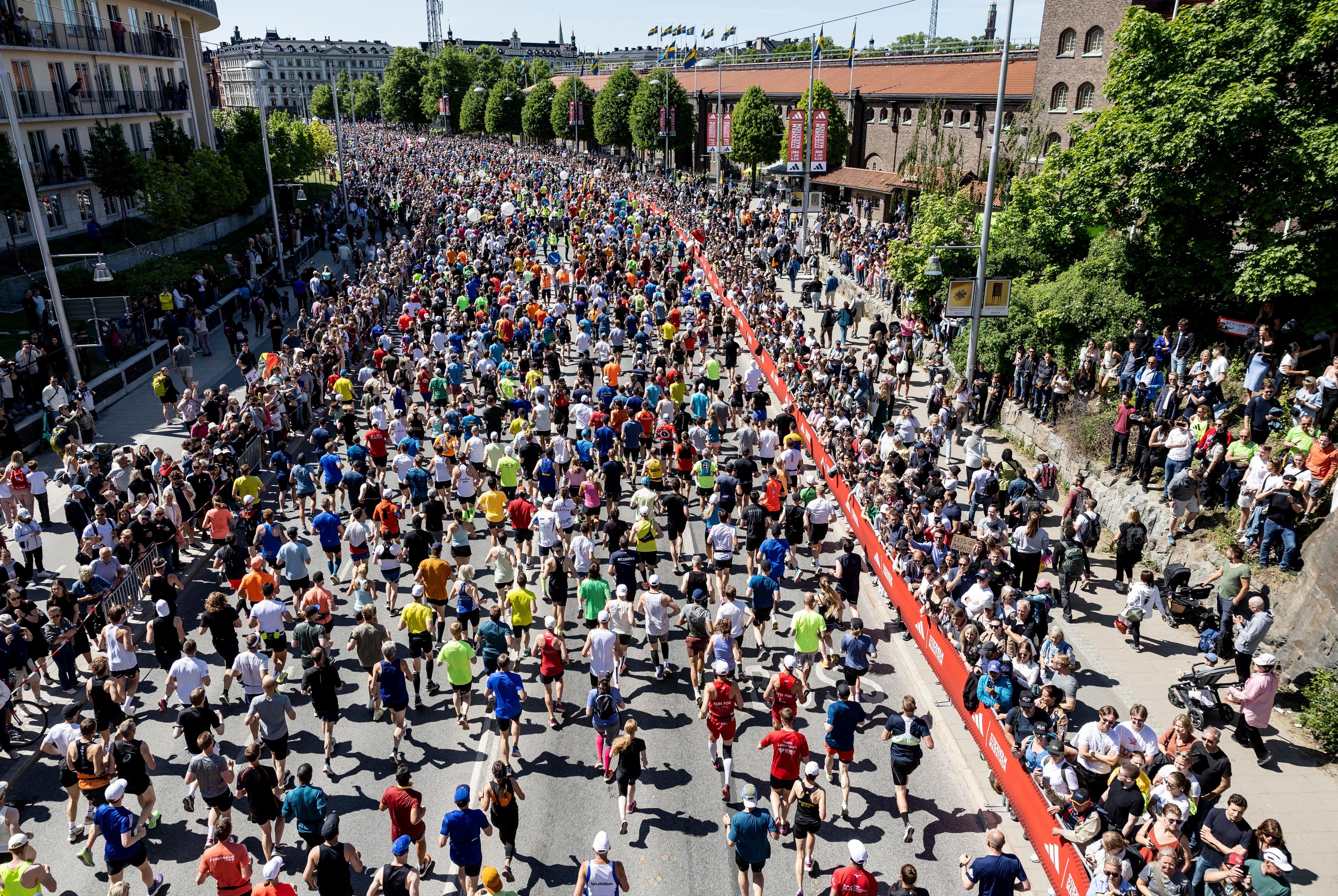 Extra säkerhetsåtgärder har införts vid lördagens Stockholm Marathon. Arkivbild. Foto: Christine Olsson/TT