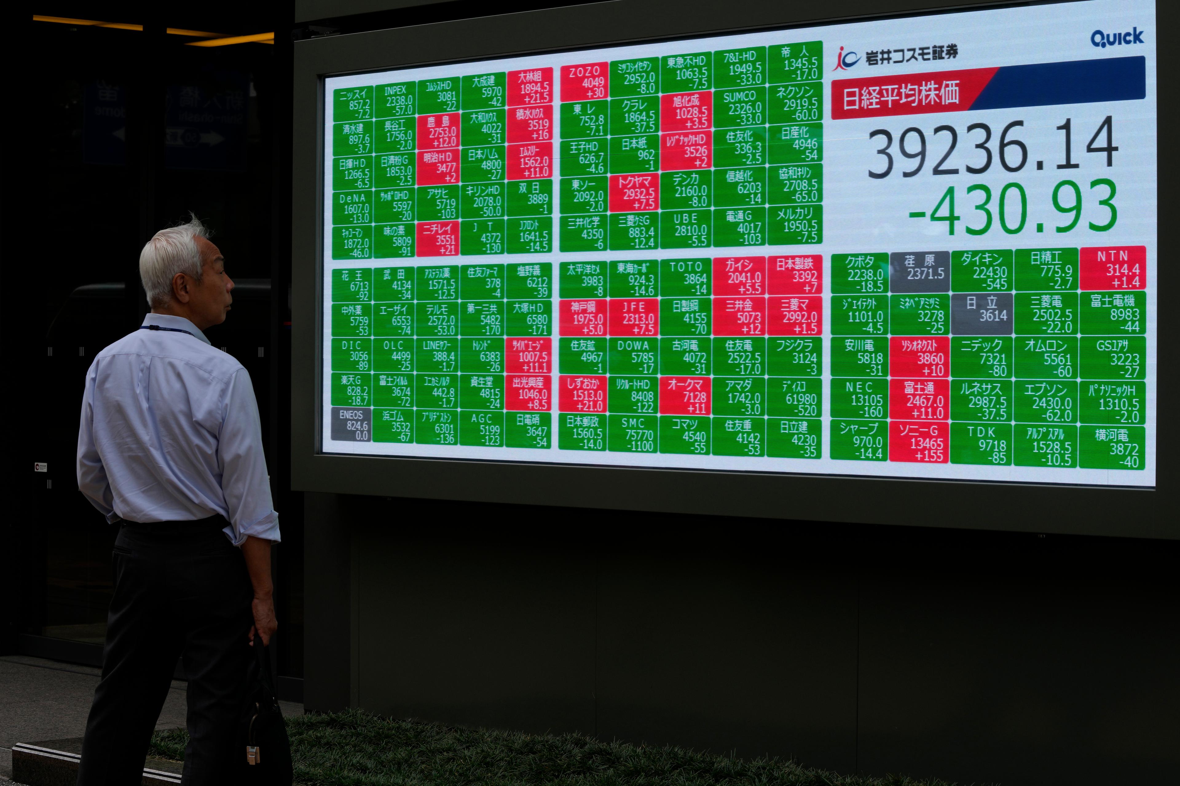 Det var dystra miner på Asiens ledande börser efter ett par timmars handel på torsdagen. Arkivbild. Foto: Shuji Kajiyama/AP/TT