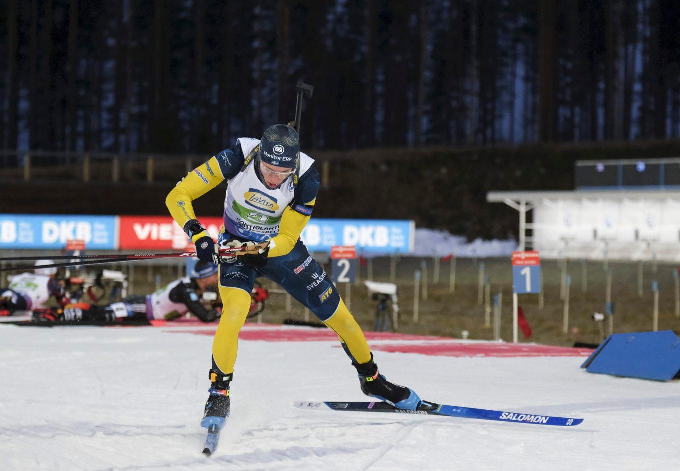 Sebastian Samuelsson åkte snabbt, men sköt uselt. Foto: Minna Raitavuo/AP/TT