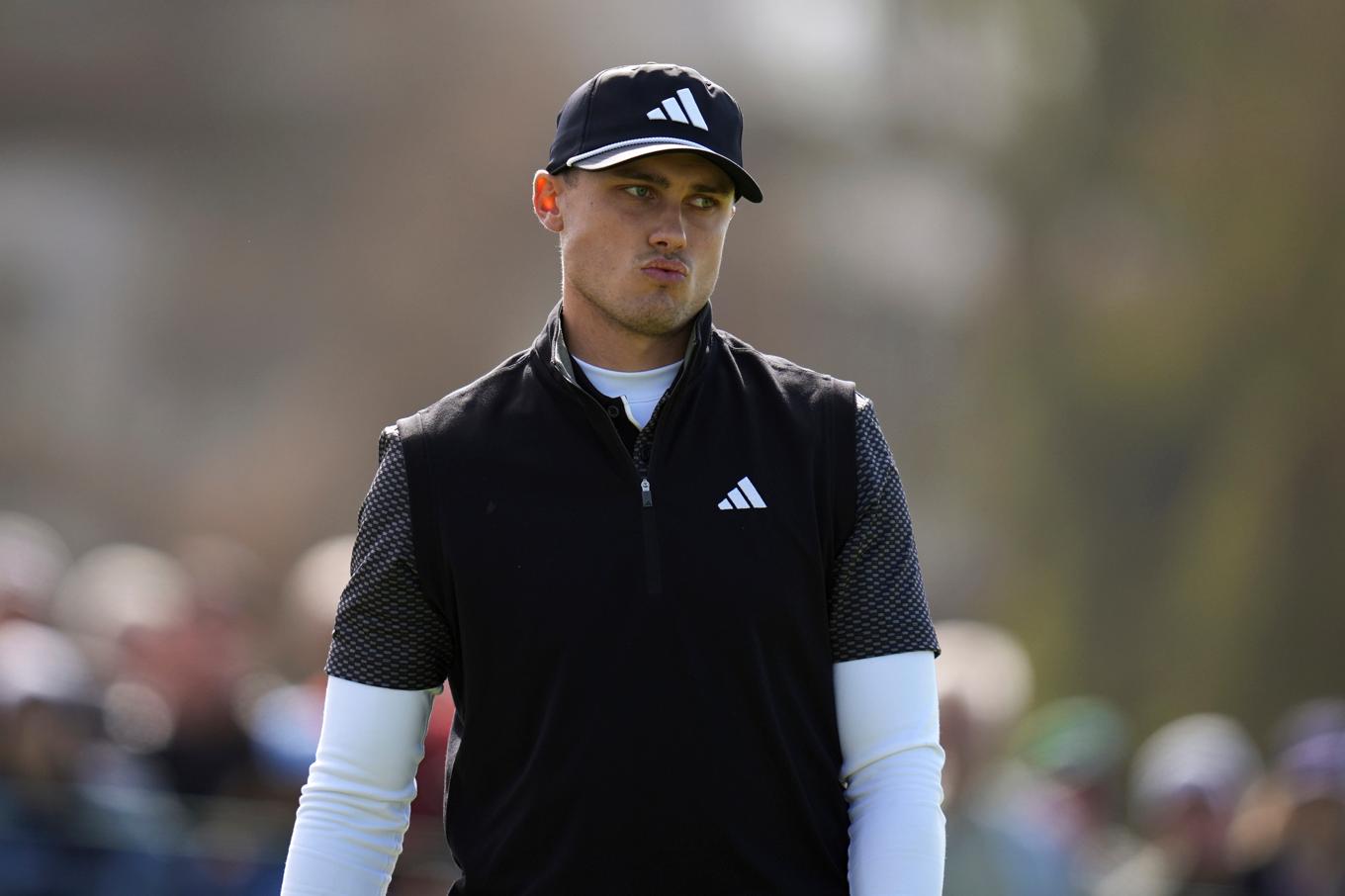 Ludvig Åberg under andra rundan i klassiska Torrey Pines. Foto: Gregory Bull/AP/TT