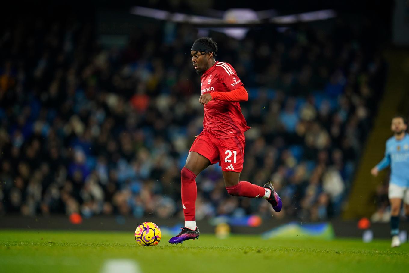 Nottinghams Anthony Elanga är tvåmålsskytt mot Ipswich. Arkivbild. Foto: Dave Thompson/AP/TT