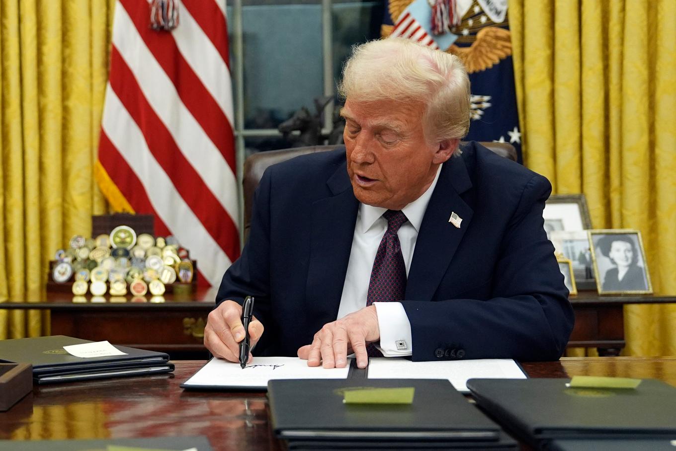 USA:s president Donald Trump vill gärna se Tiktok i amerikansk ägo. Arkivbild. Foto: Evan Vucci/AP/TT