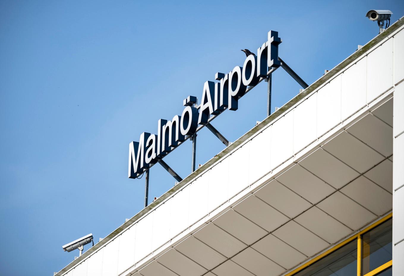 Flygplatsen Malmö Airport bevakas med drönare under påsken. Arkivbild. Foto: Johan Nilsson/TT