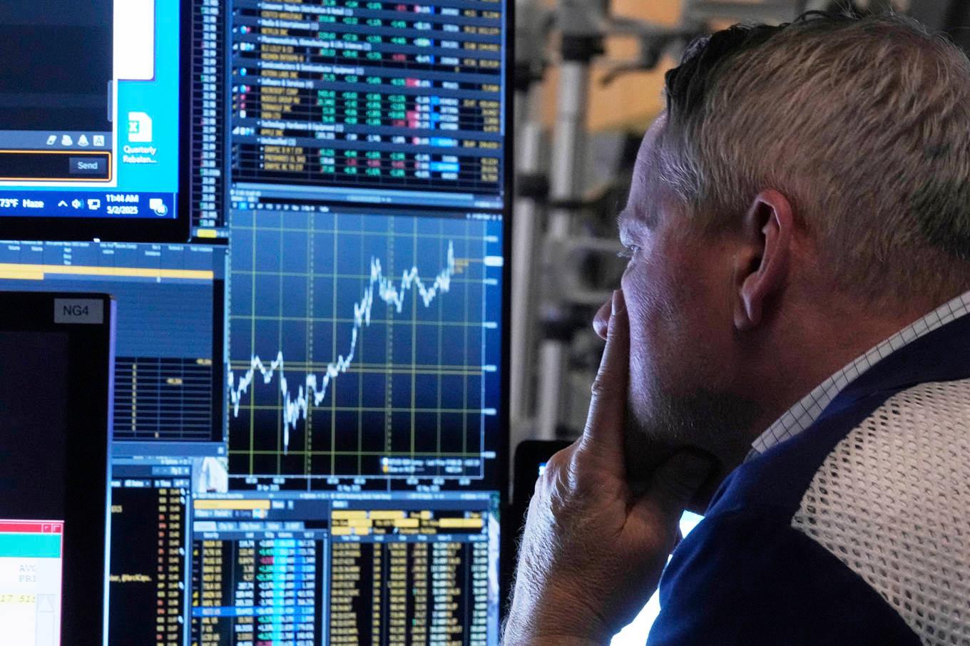 Grafen pekade uppåt på Wall Street under fredagen. Foto: Richard Drew/AP/TT