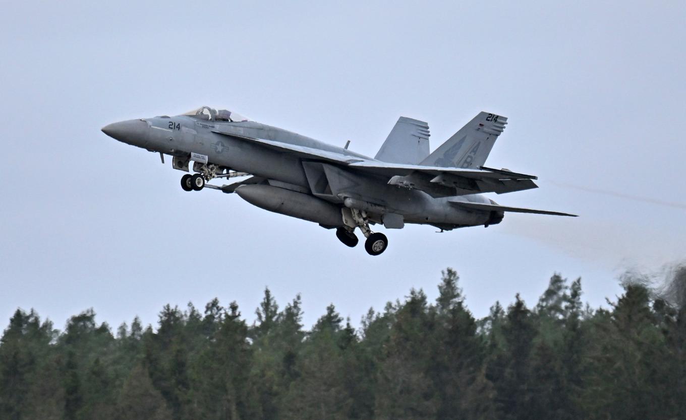 Ett Boeing F/A-18E Super Hornet stridsflygplan. Arkivbild. Foto: Johan Nilsson/TT