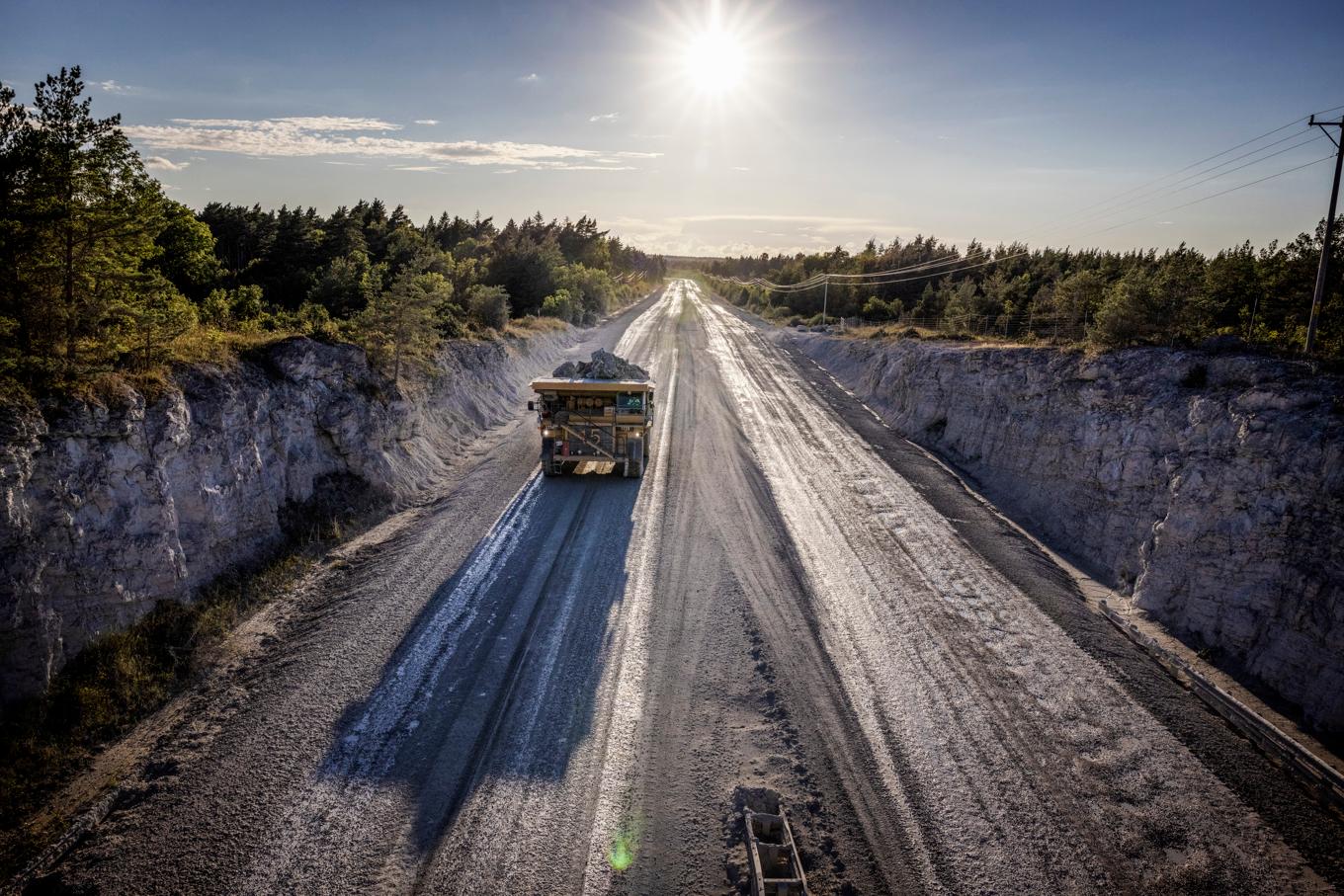 Vägen från kalkbrottet i Slite vid File Hajdar. Arkivbild. Foto: KARL MELANDER/TT