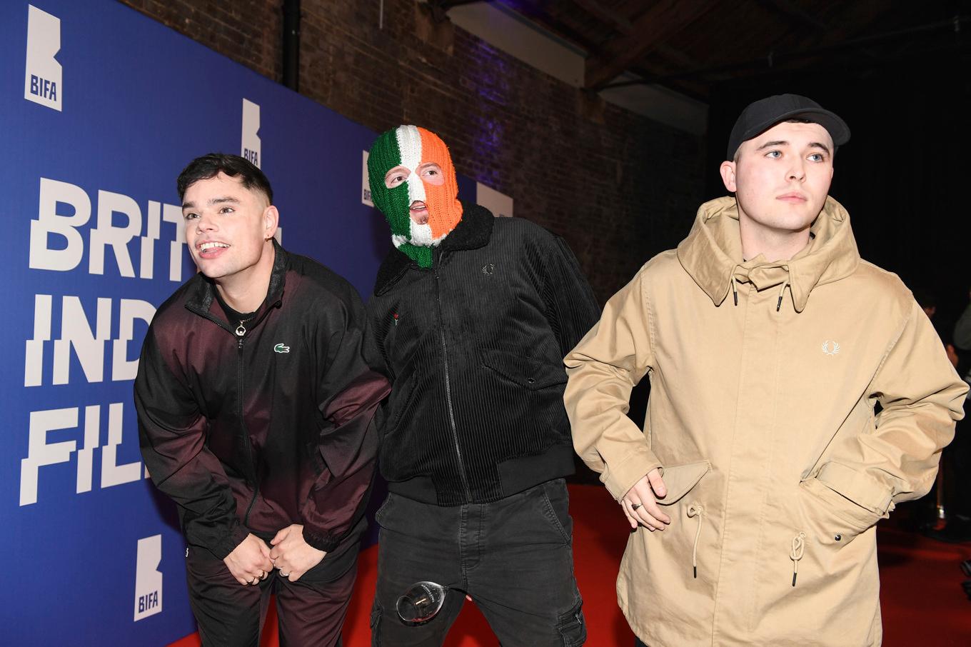 Naoise ó Cairealláin, DJ Provaí and Mo Chara i Kneecap. Arkivbild. Foto: Thomas Krych/AP/TT