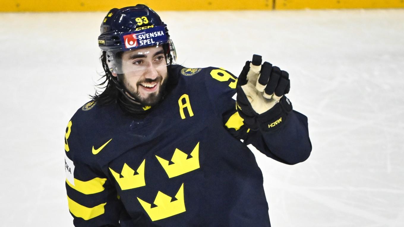 Mika Zibanejad sänkte Österrike. Foto: Christine Olsson/TT