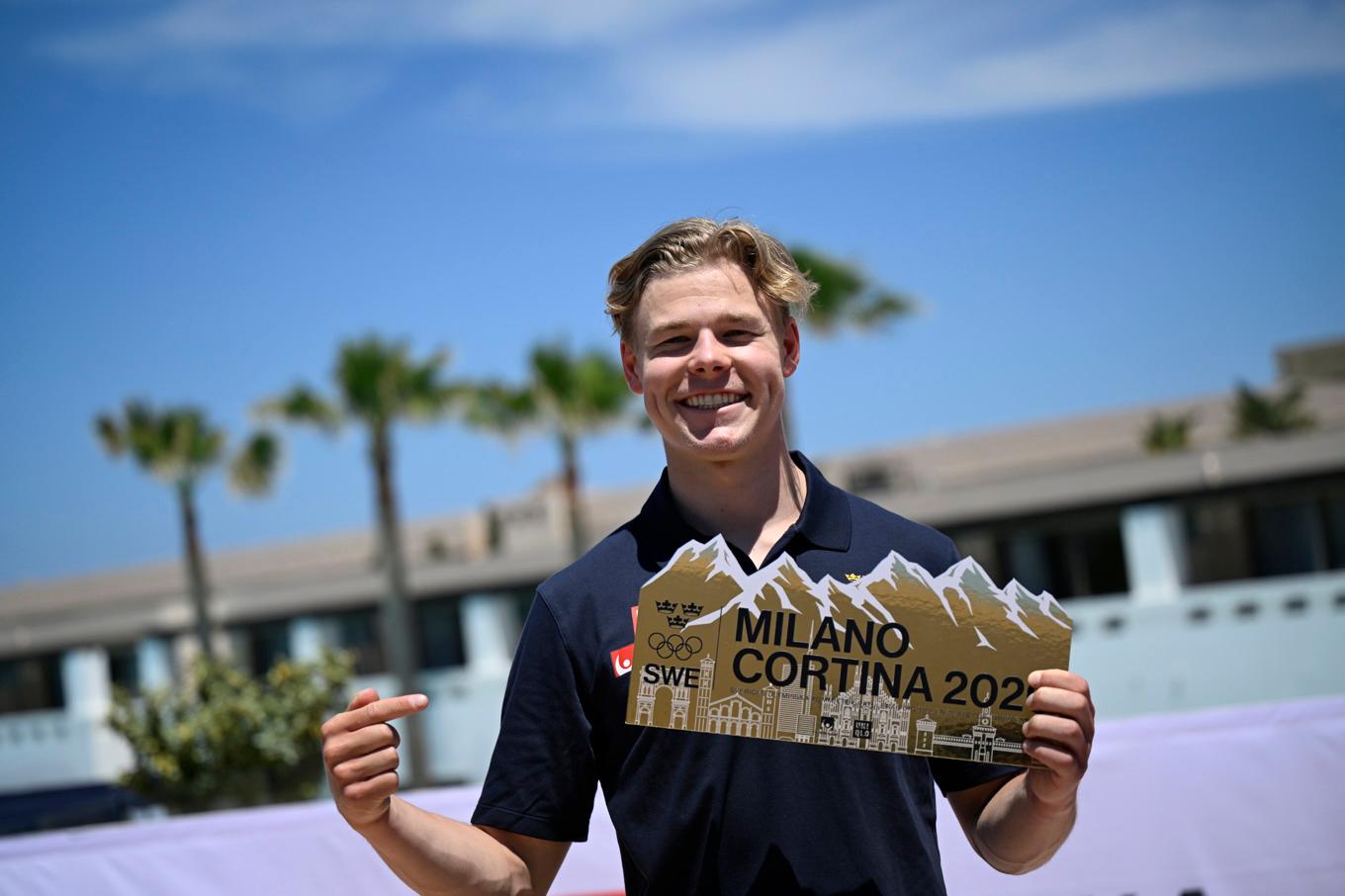 Puckelpiståkaren Walter Wallberg har fått sin biljett till vinter-OS i Milano och Cortina 2026. Foto: Pontus Lundahl/TT