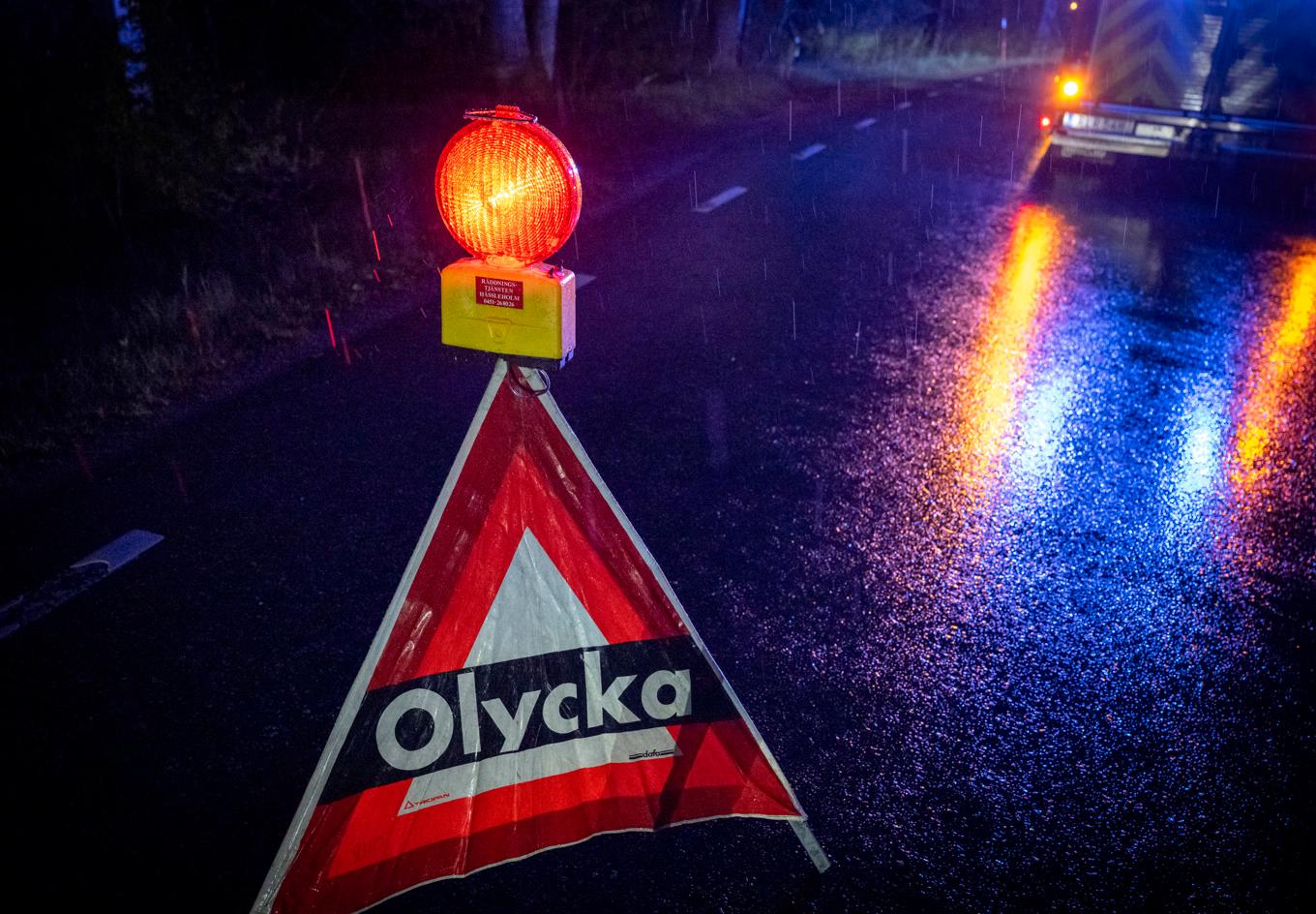 Två män fördes till sjukhus efter en olycka under natten till lördagen. Arkivbild. Foto: Johan Nilsson / TT