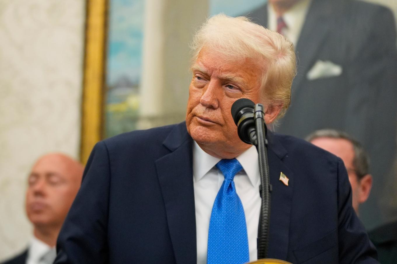 USA:s president Donald Trump i Vita huset på måndagen. Foto: Manuel Balce Ceneta/AP/TT