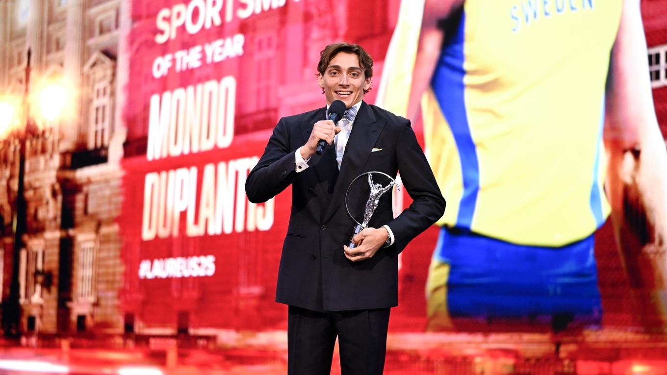Bäst i hela världen. Svenske Armand Duplantis blev vald till världens bäste idrottsman 2025 under Laureus World Sports Awards i Madrid på annandag påsk. Foto: Borja B. Hojas/Getty Images