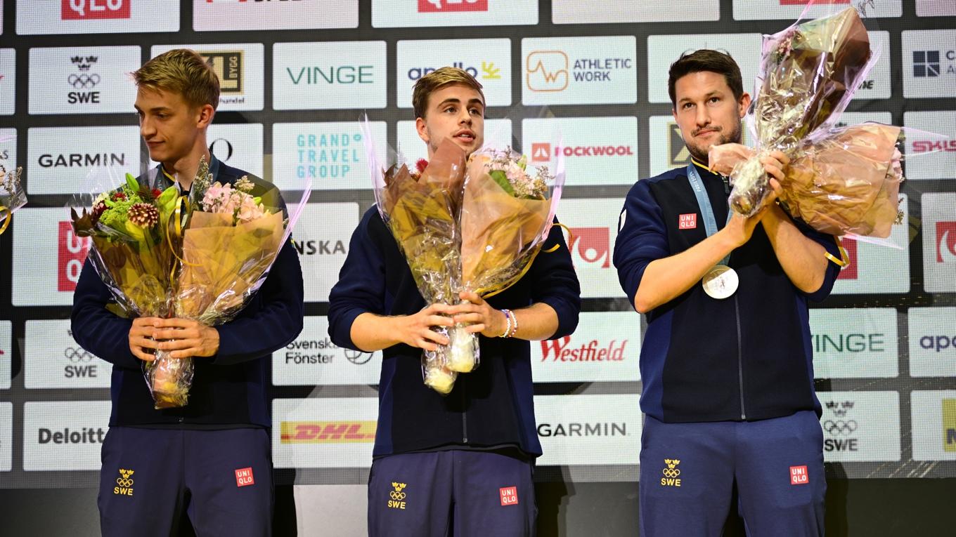 Anton Källberg, Truls Möregårdh och Kristian Karlsson spelade i London-OS hem silvermedaljen i lag. Inför stundande VM är landslaget splittrat på grund av intressekonflikter. Foto: Magnus Lejhall/TT