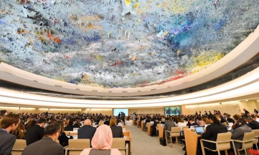 Allt fler statligt stödda organisationer från Kina försöker påverka FN i människorättsfrågor, visar en rapport. På bildens syns öppningssessionen vid den 38:e sessionen i FN:s råd för mänskliga rättigheter i Genève, Schweiz, den 18 juni 2018. Foto: Alain Grosclaude/AFP/Getty Images