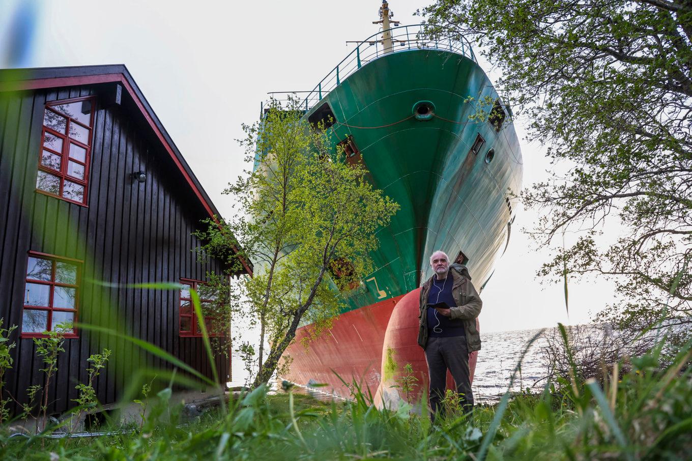 Johan Helberg bor i huset på Byneset i Trondheimsfjorden i Norge. Foto: Jan Langhaug/NTB/TT