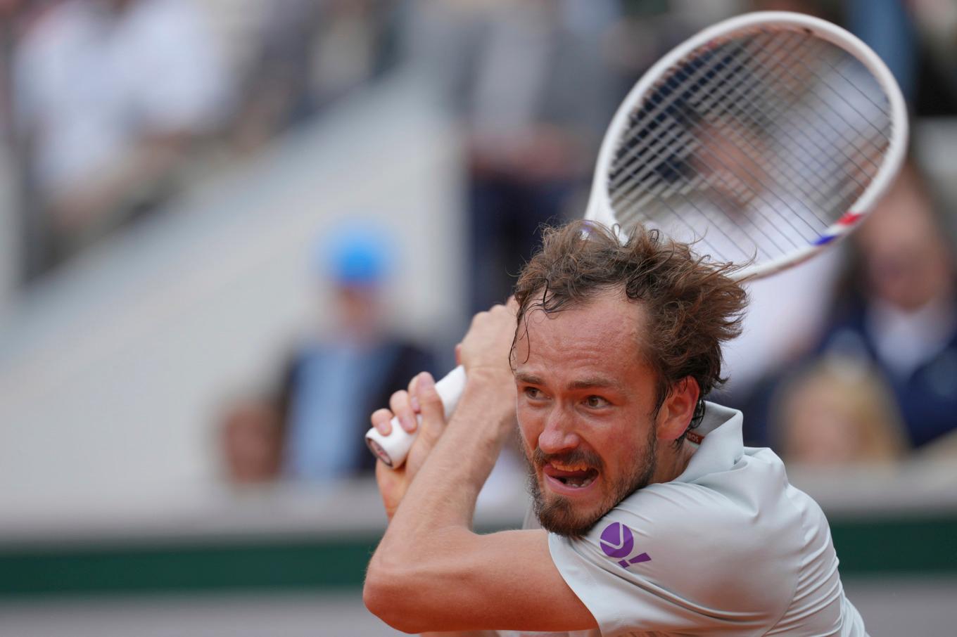 Daniil Medvedev under tisdagens match mot Cameron Norrie. Foto: Thibault Camus/AP/TT