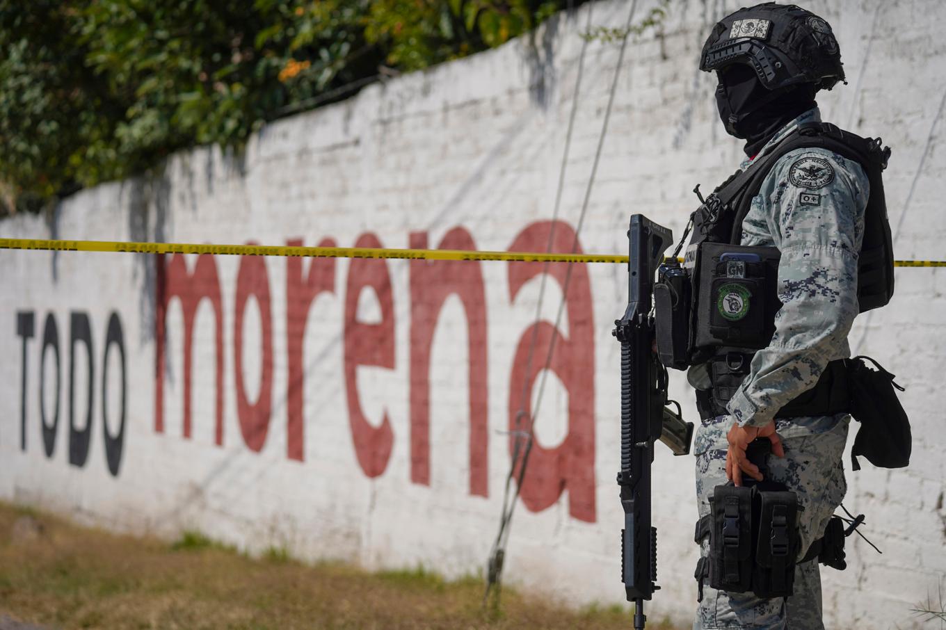 Polis från Mexikos nationalgarde i den mexikanska delstaten Guanajuato. Arkivbild. Foto: Armando Solis/AP/TT