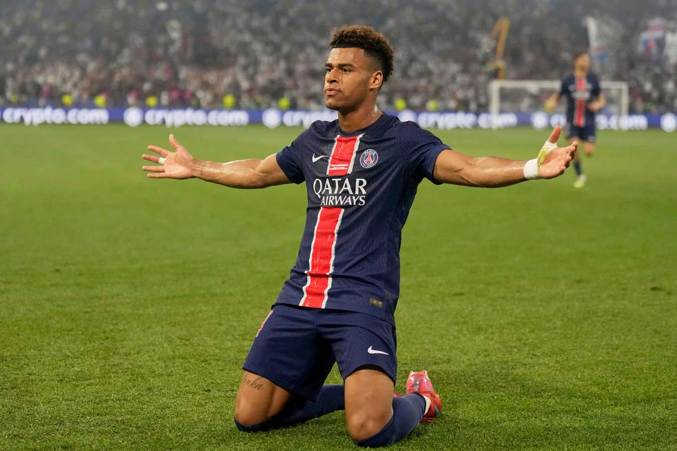 19-årige Désiré Doués hade stor show i Champions League-finalen. Foto: Matthias Schrader/AP/TT