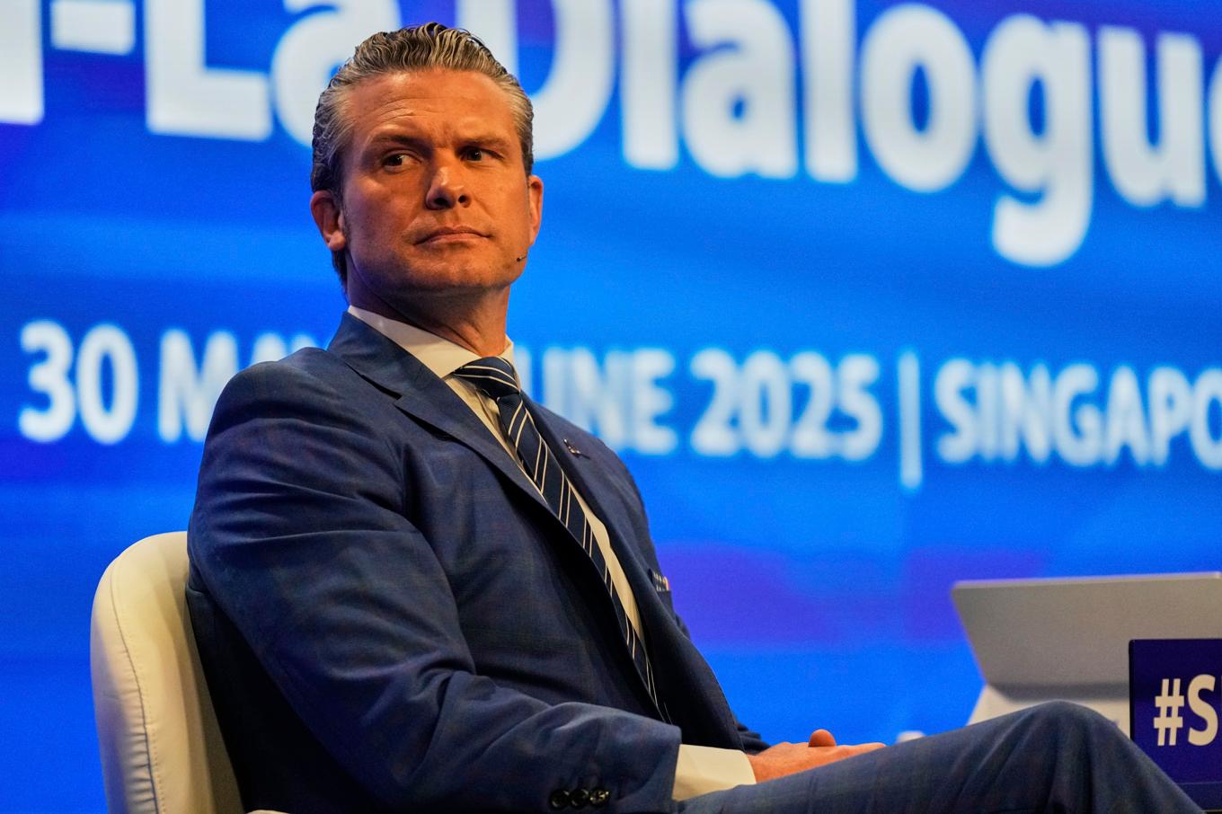USA:s försvarsminister Pete Hegseth. Foto: Anupam Nath/AP/TT