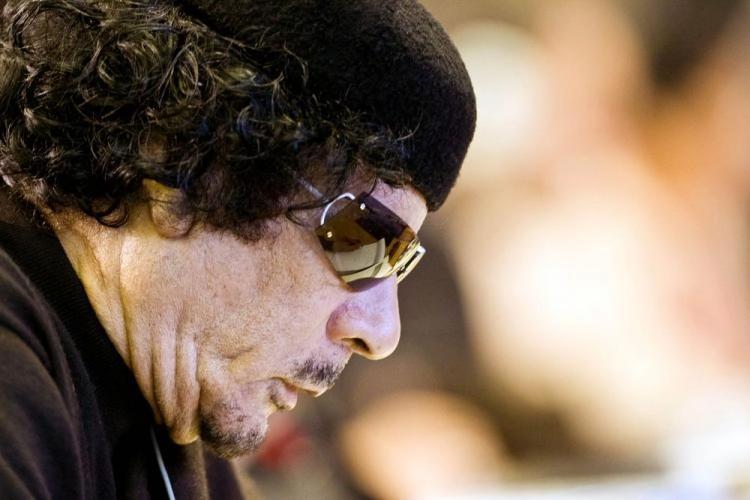 Libyens dåvarande ledare Moammar Gaddafi vid ett världstoppmöte om livsmedelssäkerhet i Rom, Italien, den 16 november 2009. Alessandro Bianchi/AFP/Getty Images